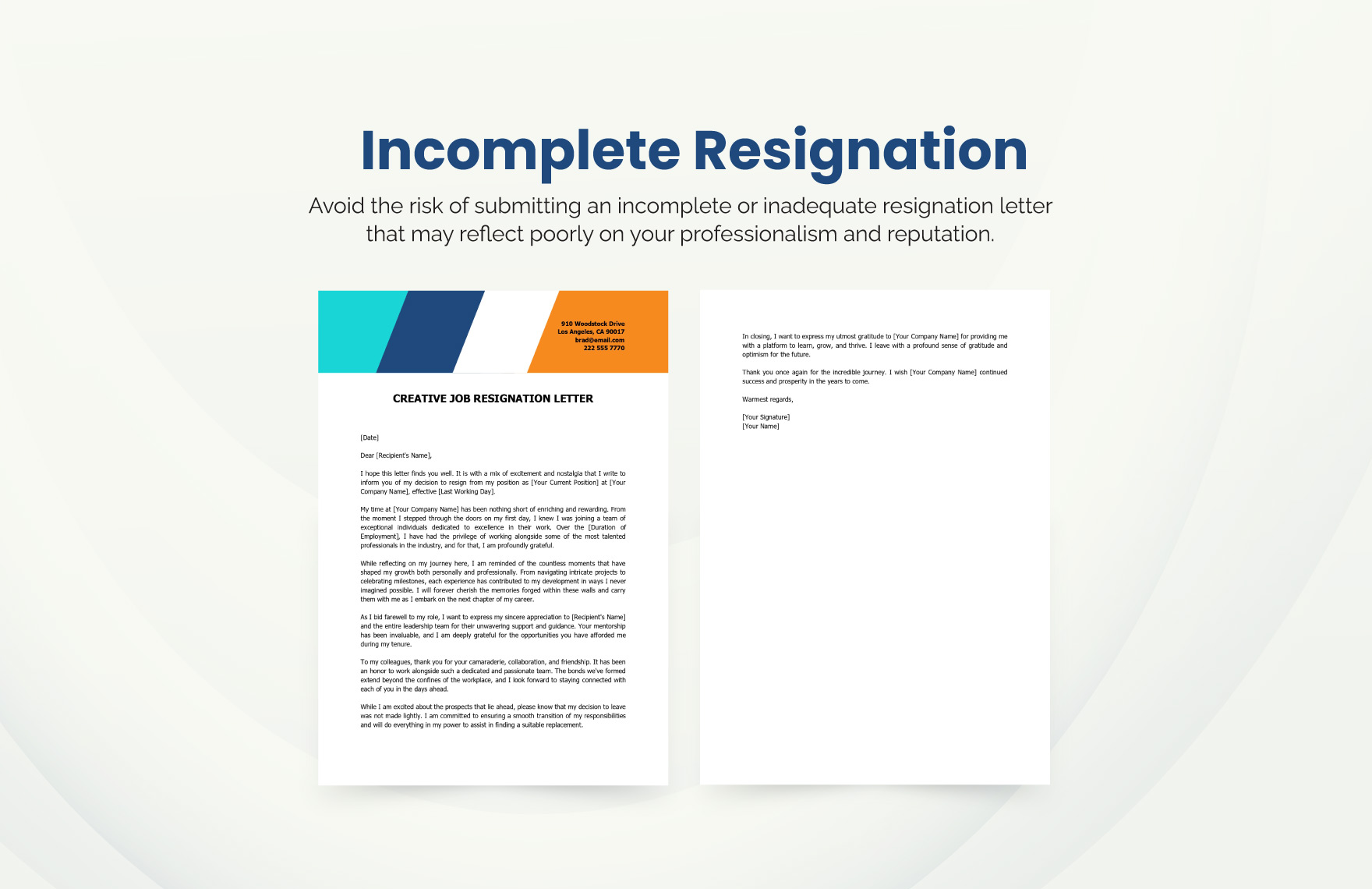 Creative Job Resignation Letter Template