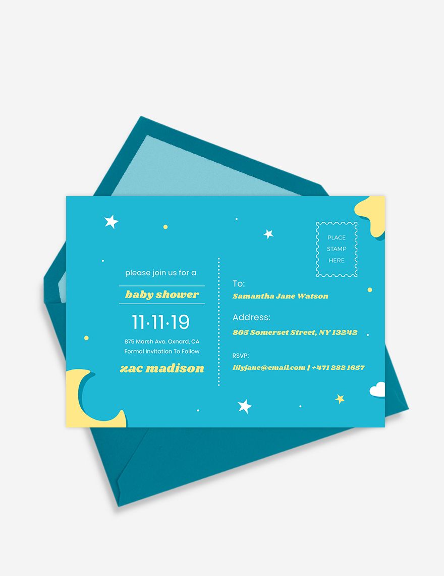 Free Baby Shower Postcard Template