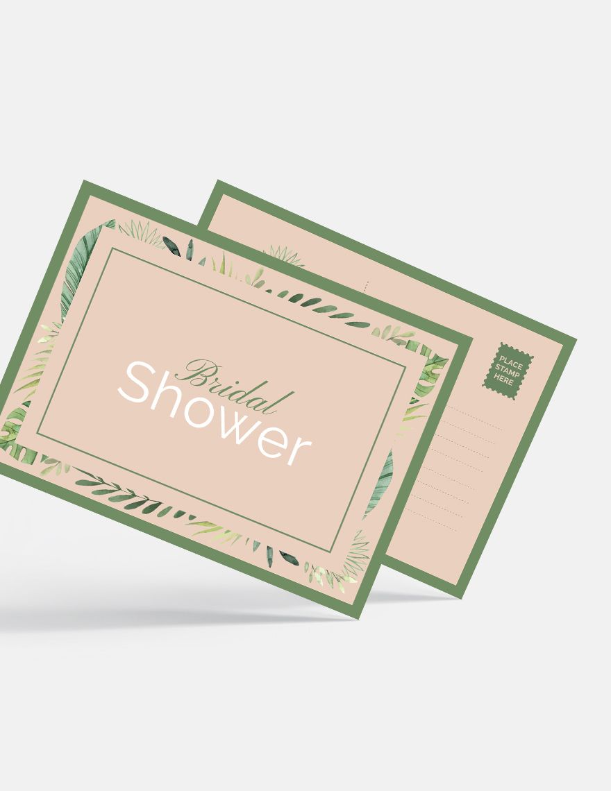 Bridal Shower invitation Postcard Template