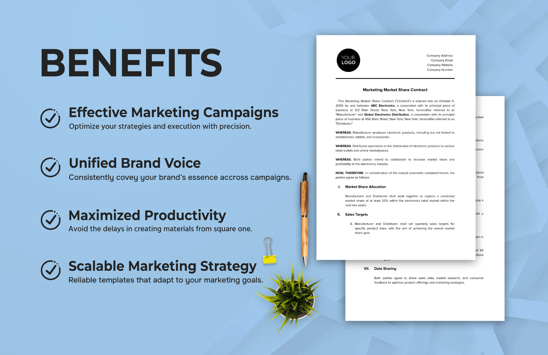 Marketing Market Share Contract Template