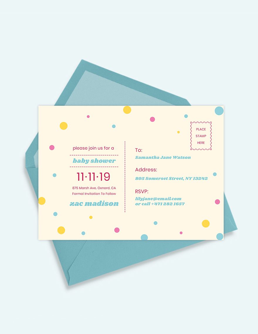kids party postcard template