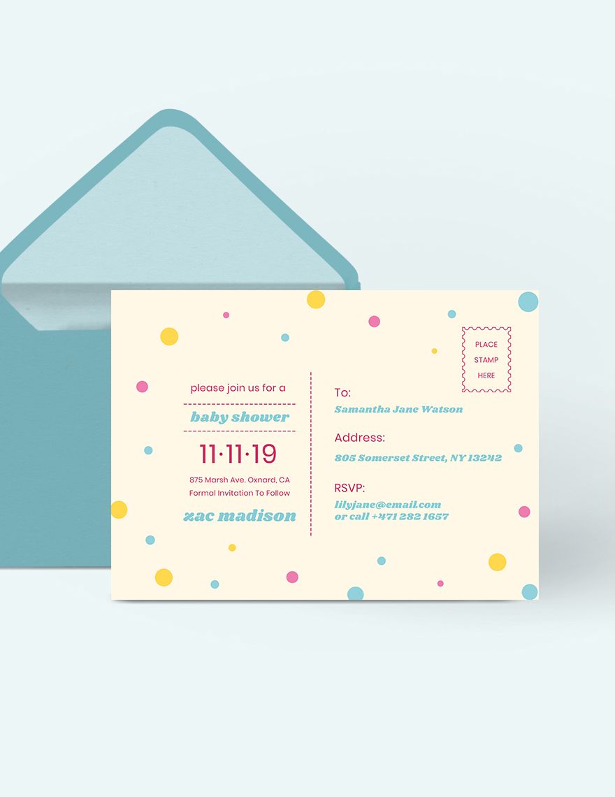 kids party postcard template