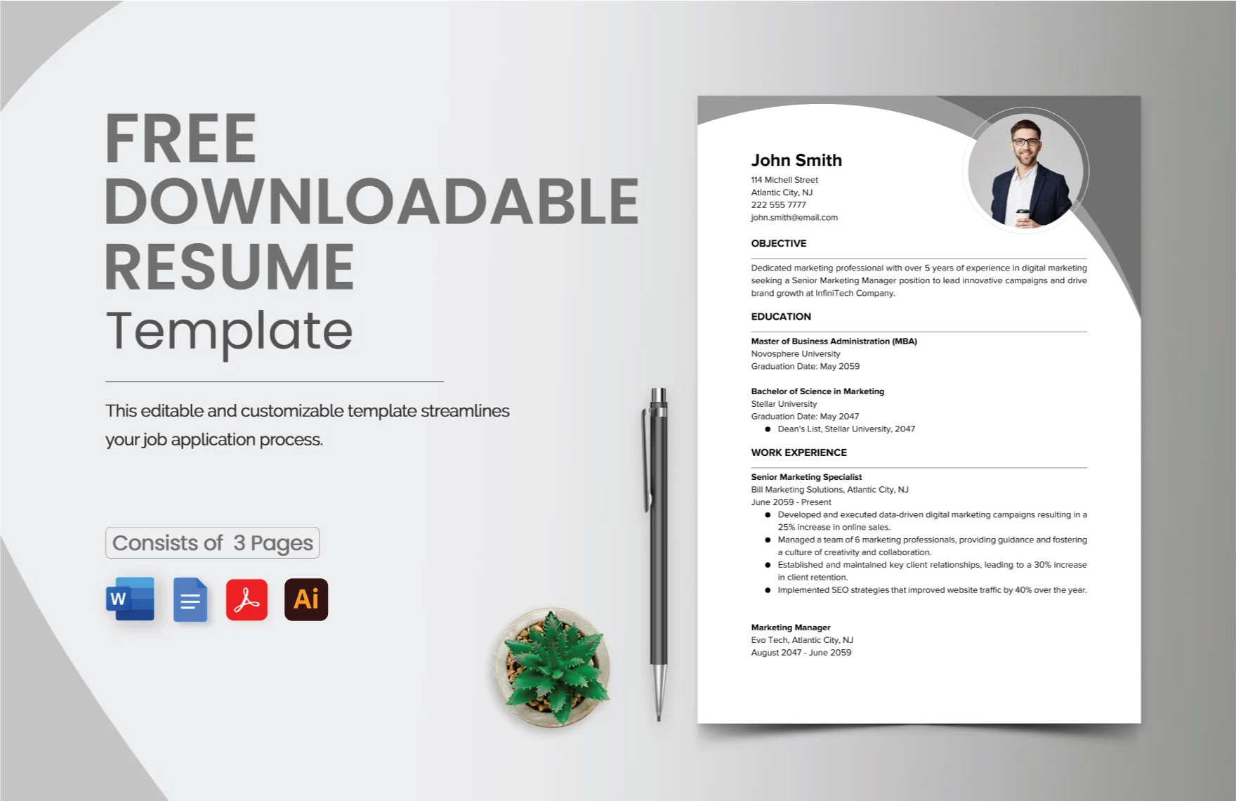 Free Free Resume Template - Download in Word, PDF, Illustrator, PSD ...