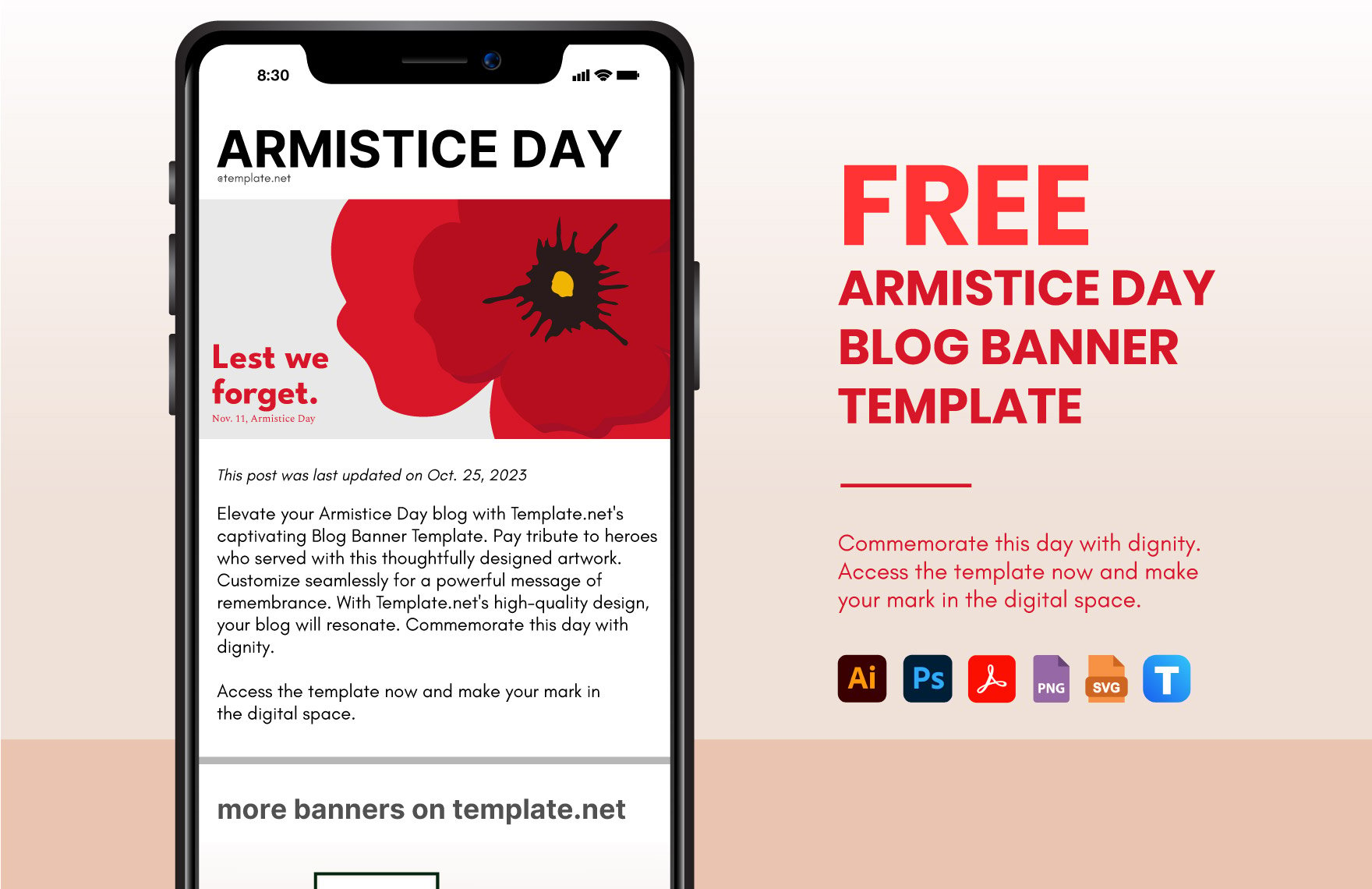 Armistice Day Blog Banner Template