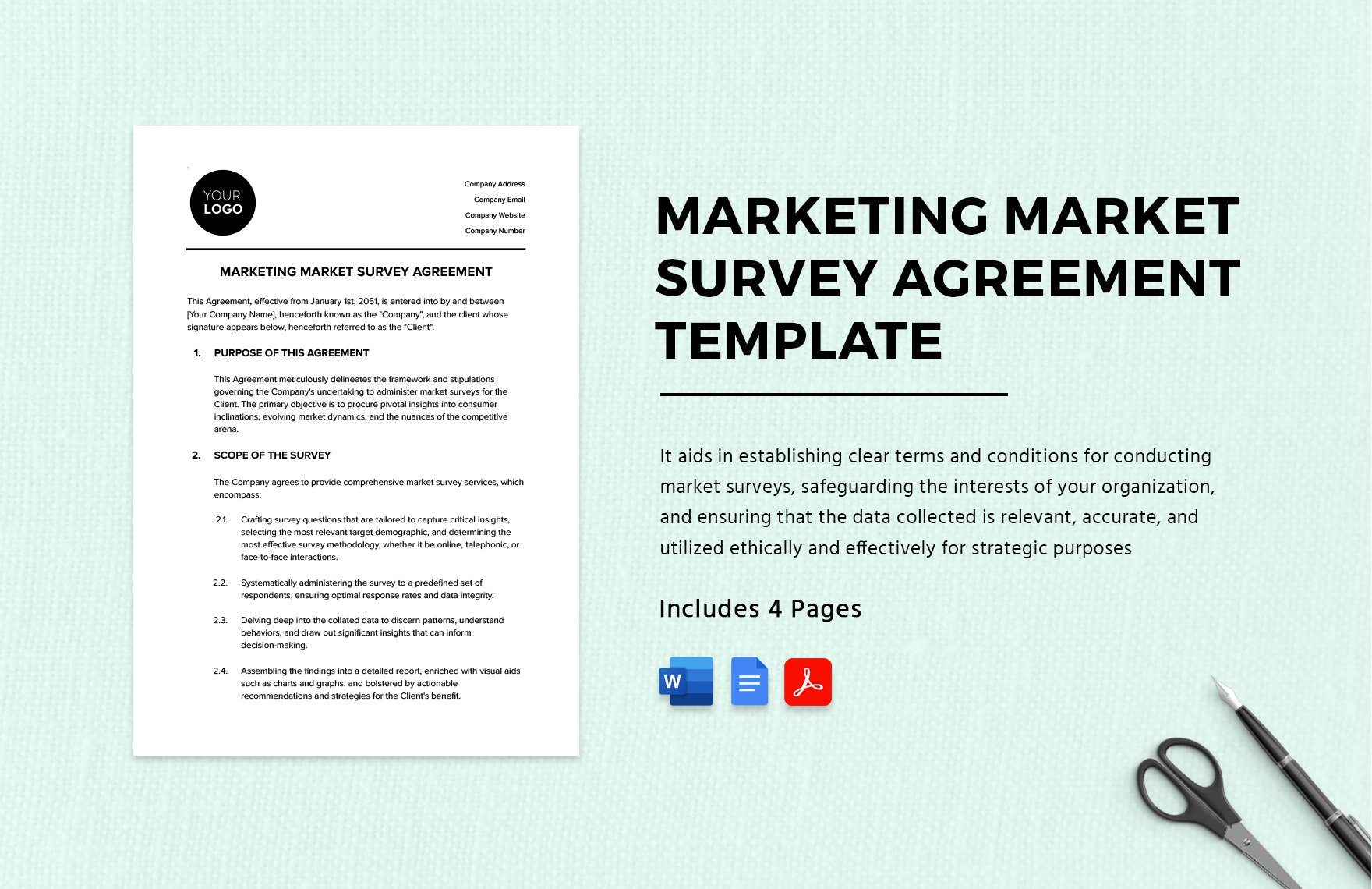 Marketing Market Survey Agreement Template