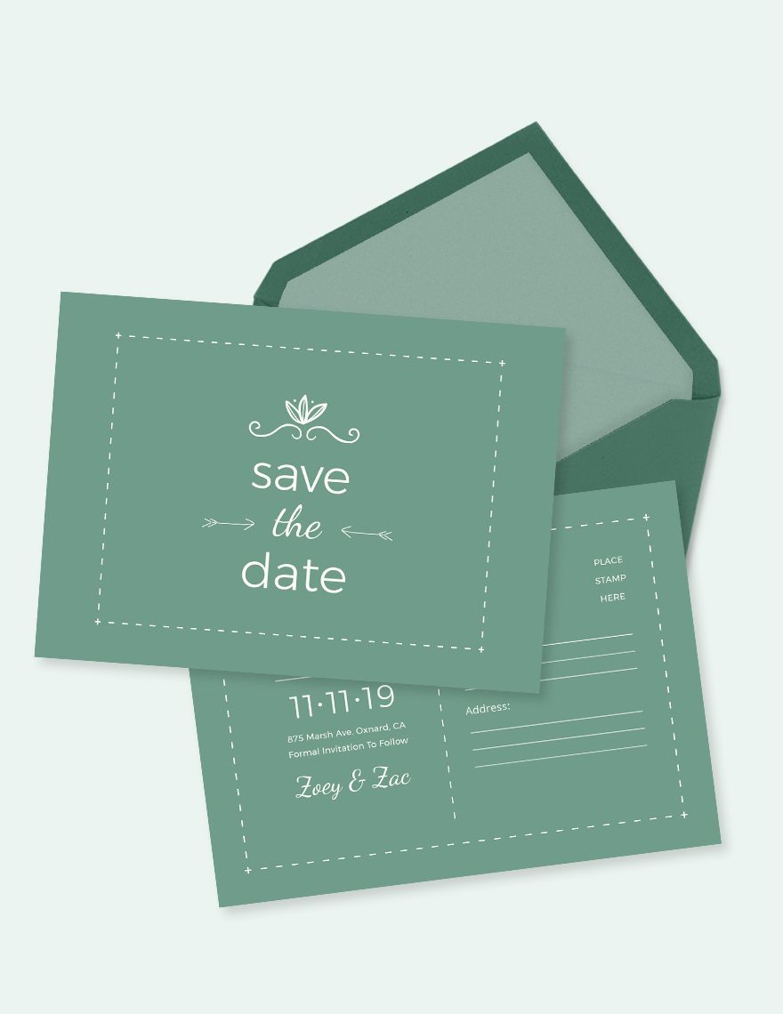Save The Date Postcard Template
