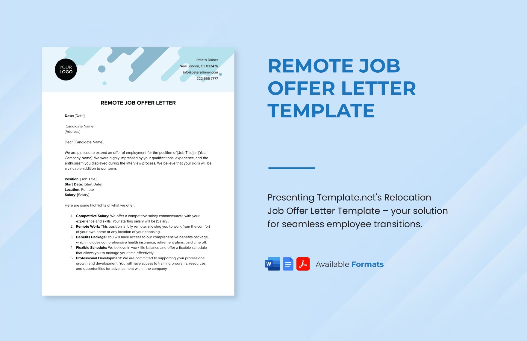 Remote Job Offer Letter Template in Word, Google Docs, PDF
