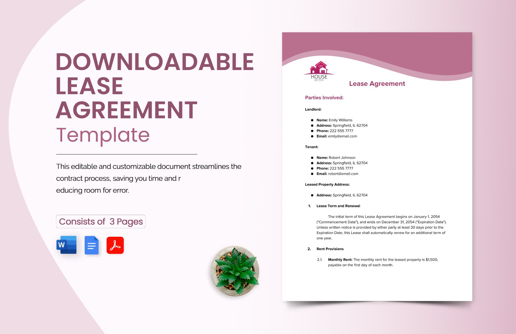 Downloadable Lease Agreement Template