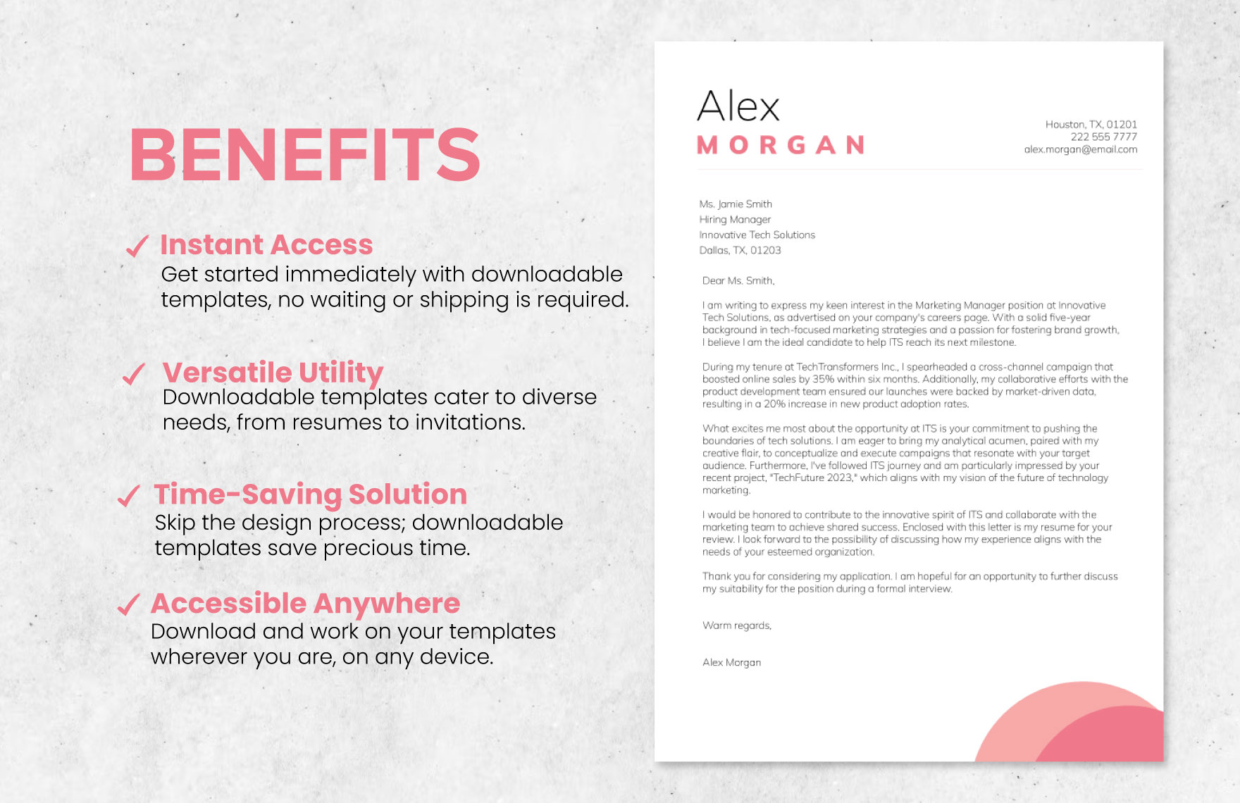Downloadable Cover Letter Template
