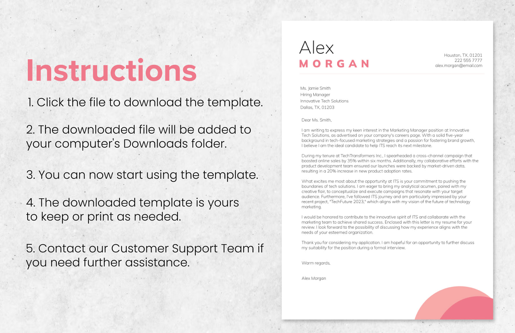 Downloadable Cover Letter Template