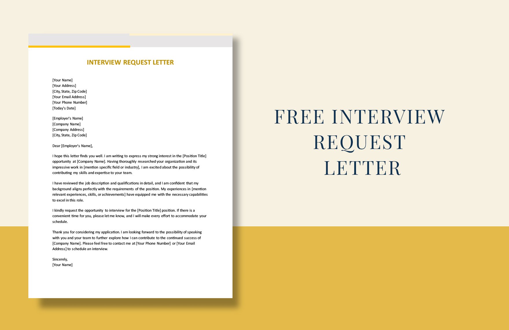 Free Interview Request Letter