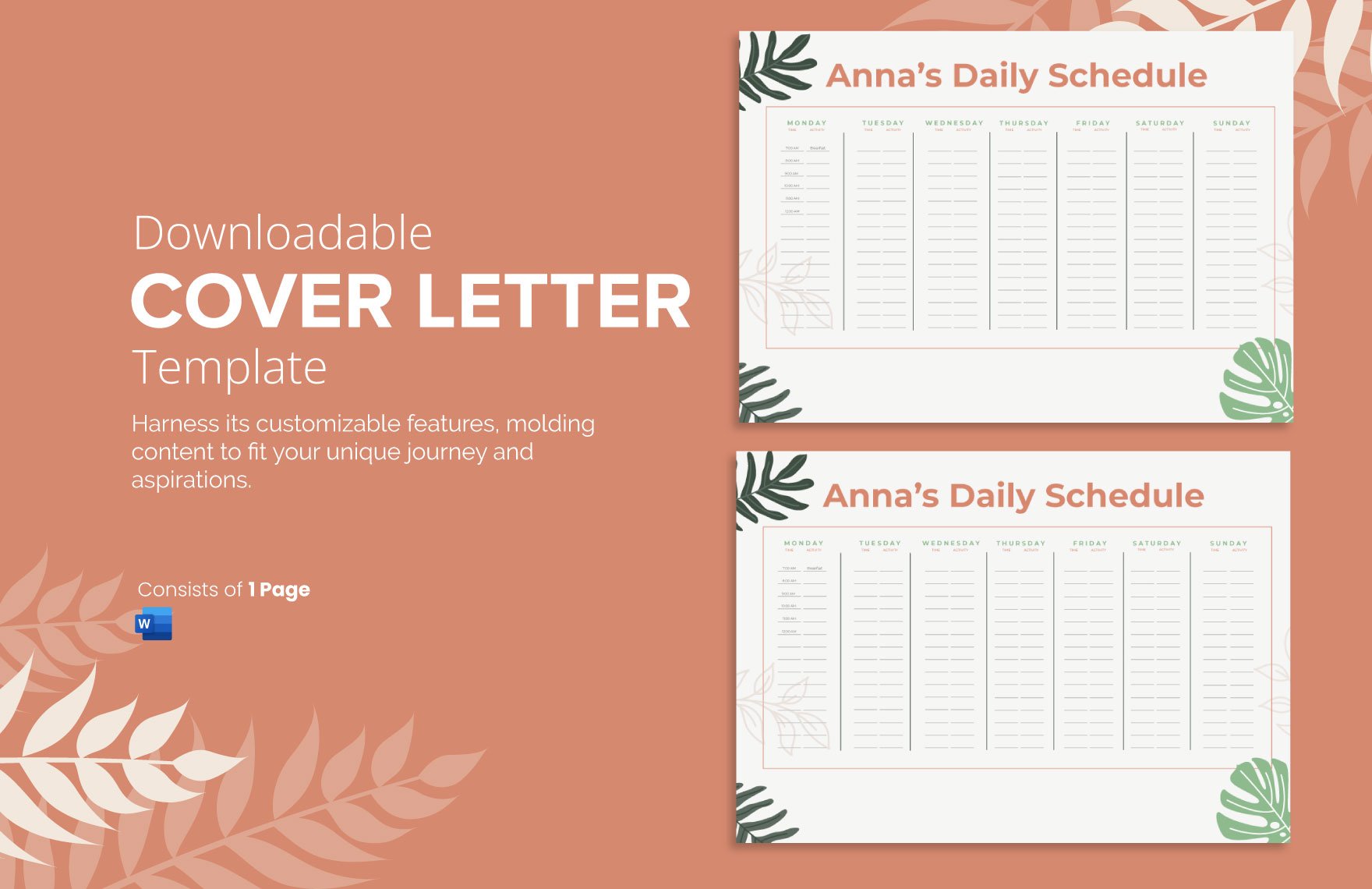 Free Downloadable Daily Schedule Template in Word