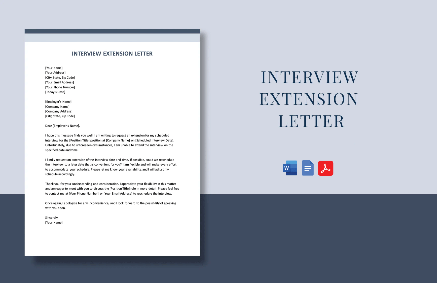 Interview Extension Letter in Word, Google Docs, PDF
