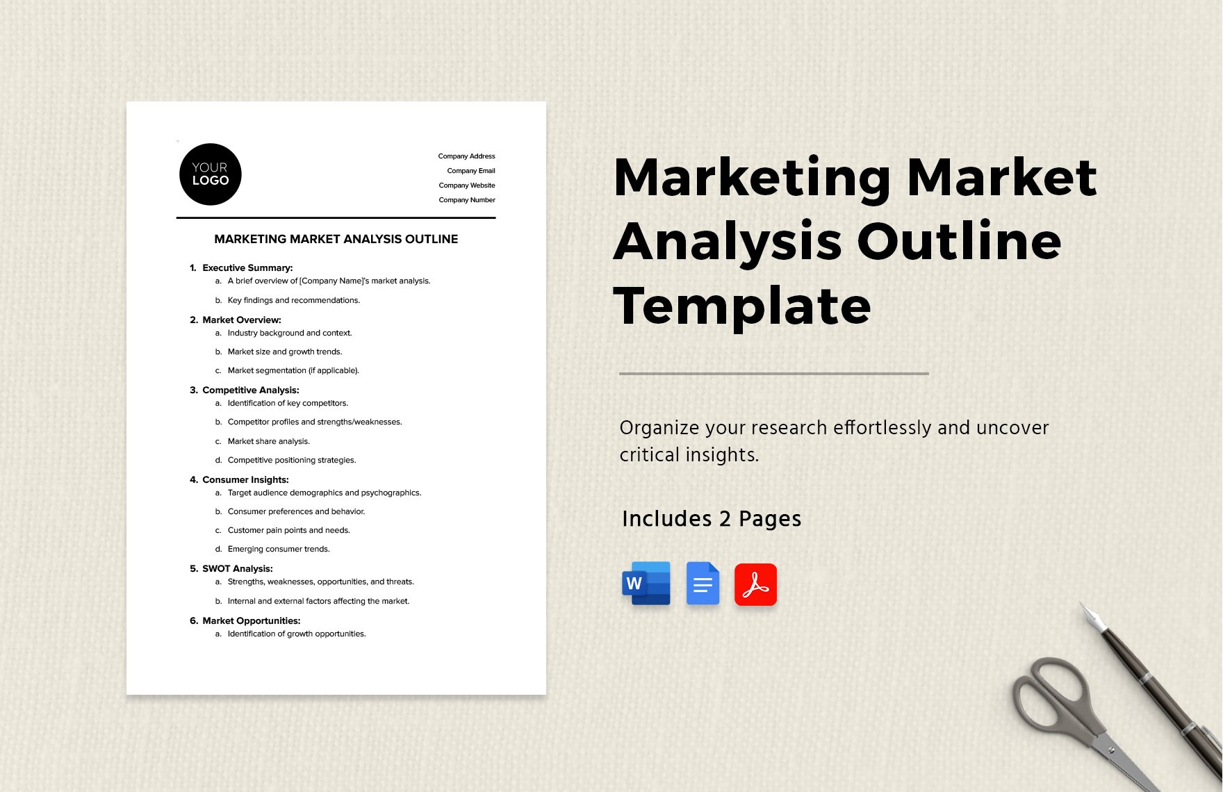 Marketing Market Analysis Outline Template