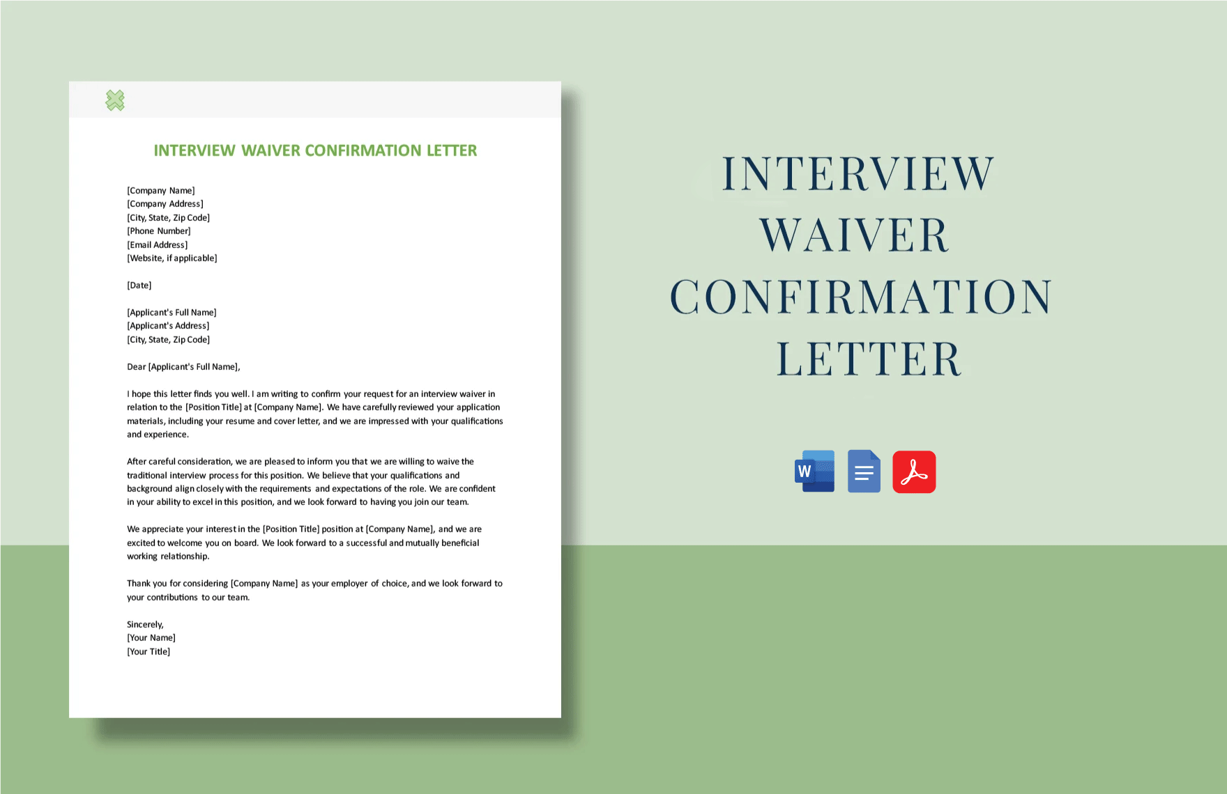 Interview Waiver Confirmation Letter