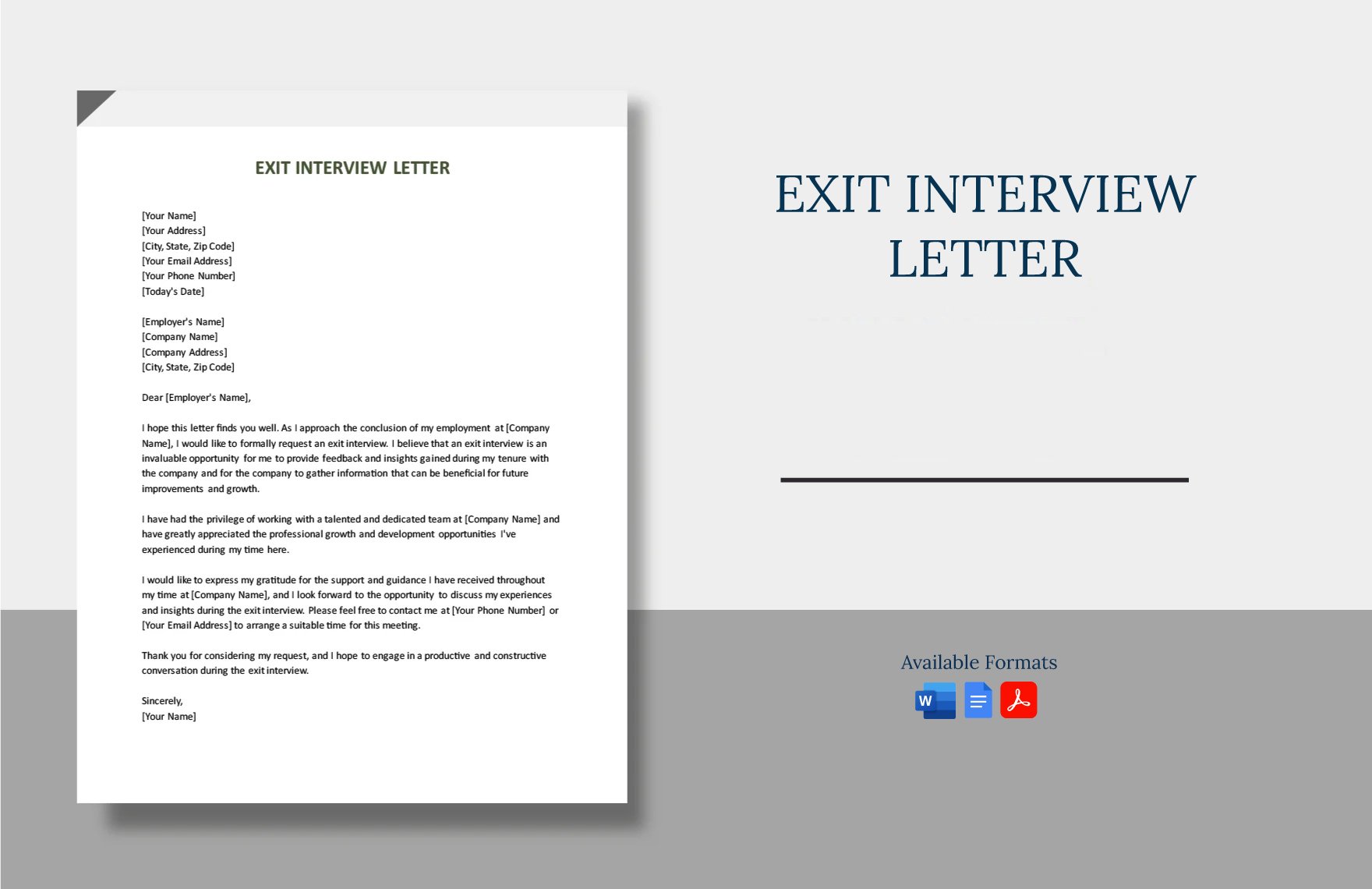 Exit Interview Letter in Word, Google Docs, PDF