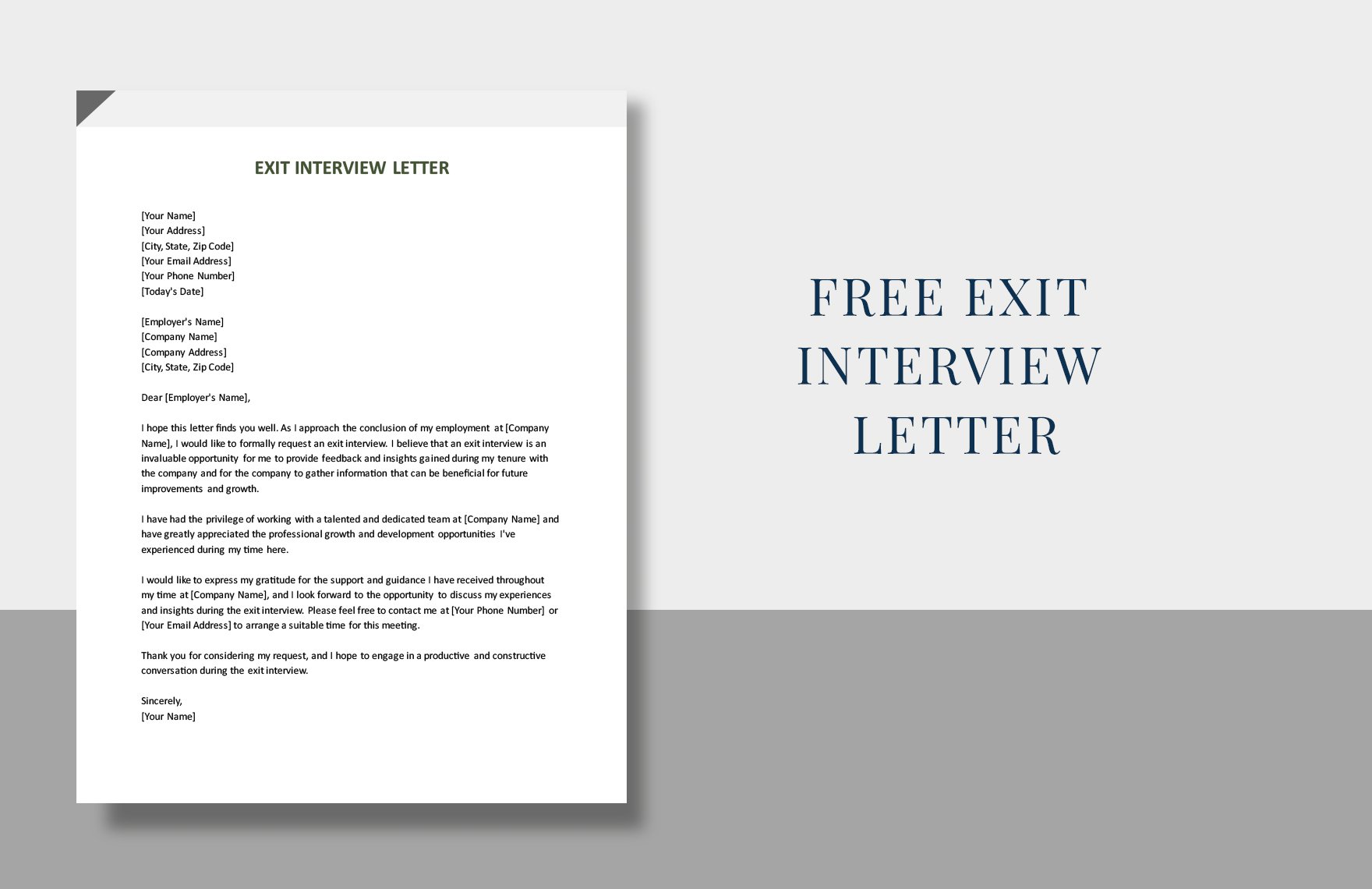 Free Exit Interview Letter