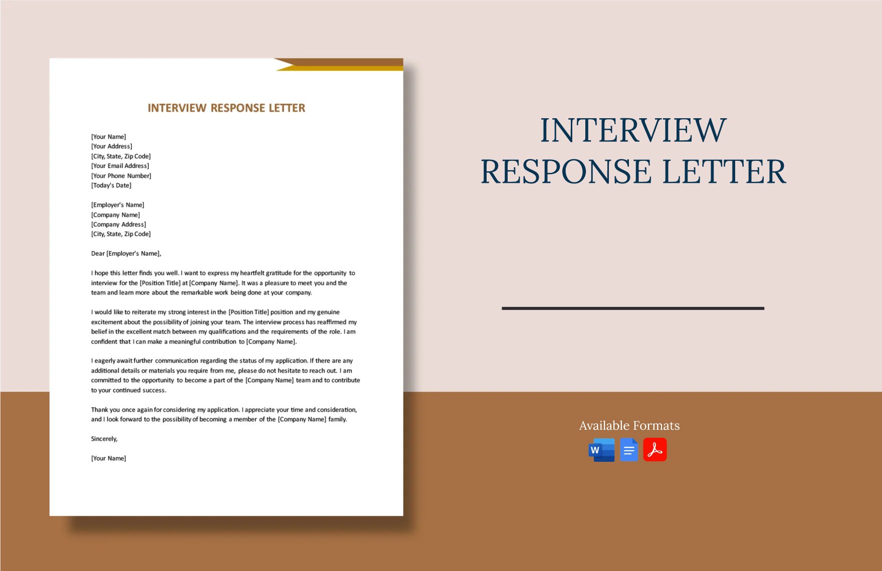 Interview Response Letter in Word, Google Docs, PDF