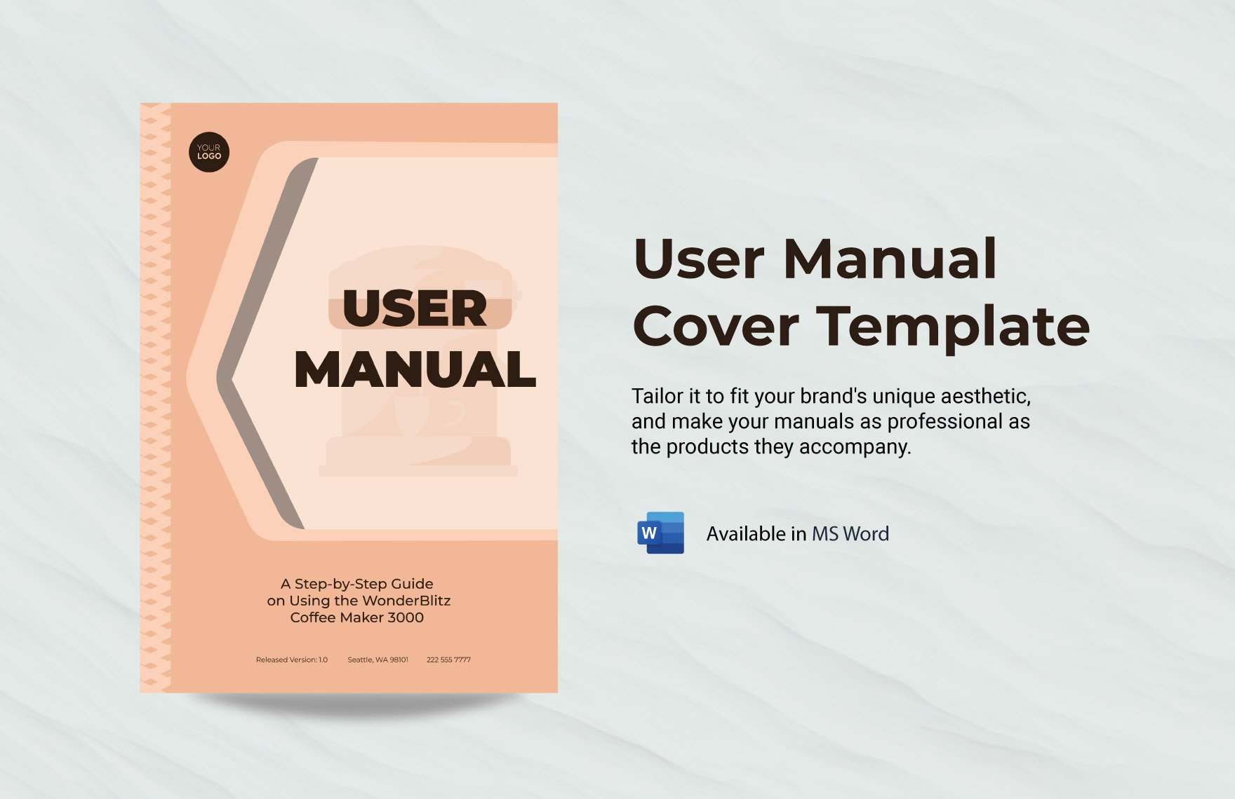 User Manual Cover Template in Word