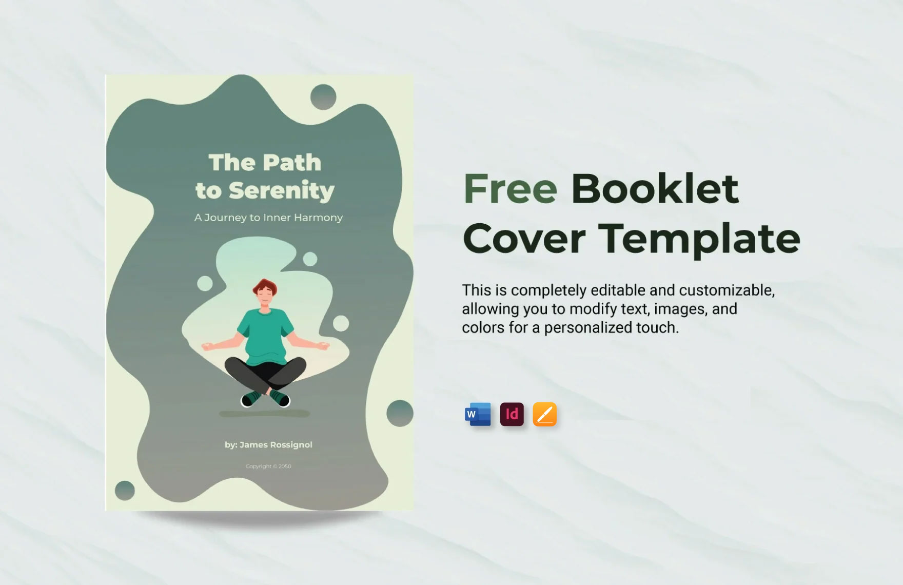 Free Booklet Cover Template in Word, Apple Pages, InDesign