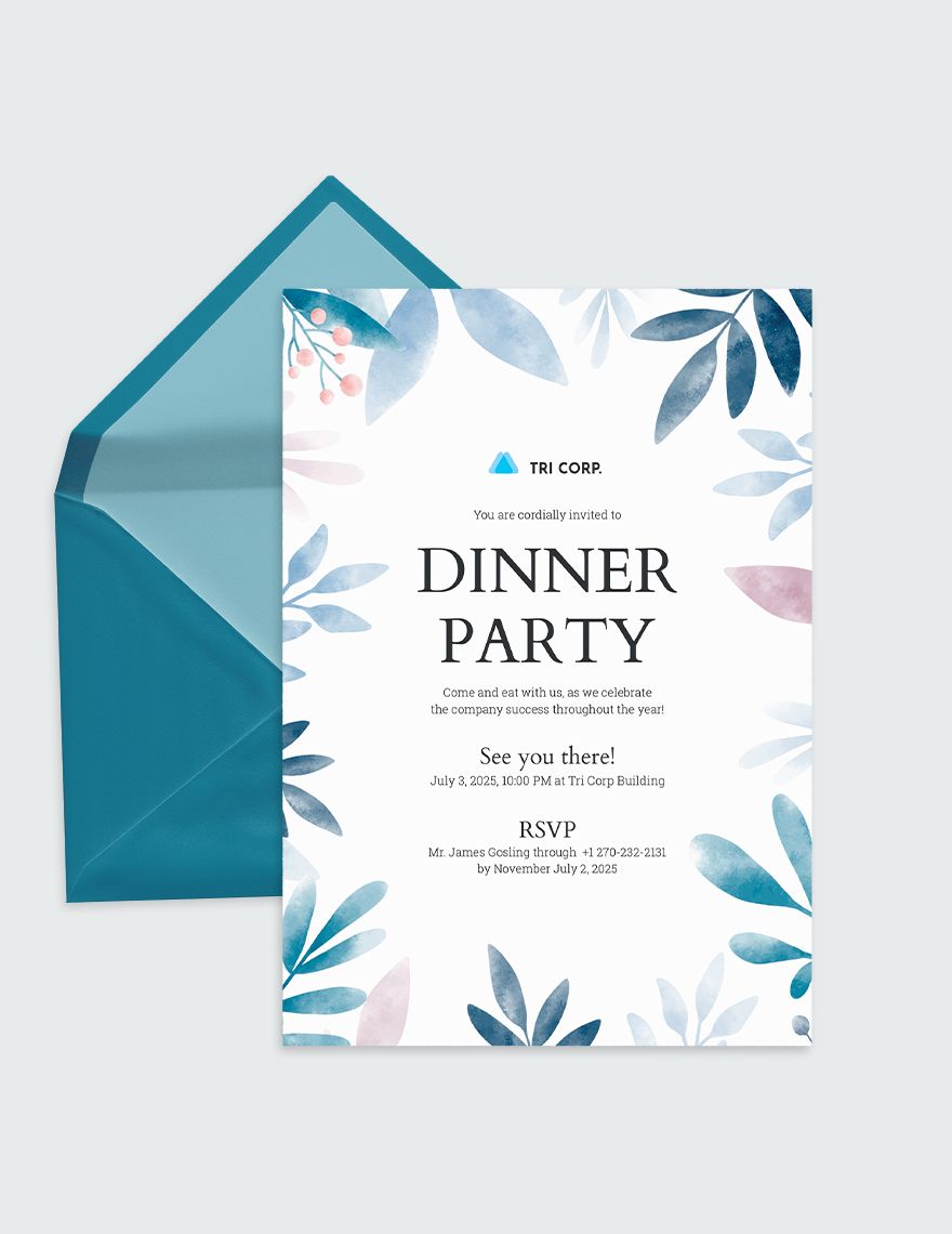 formal business dinner invitation template - word, illustrator