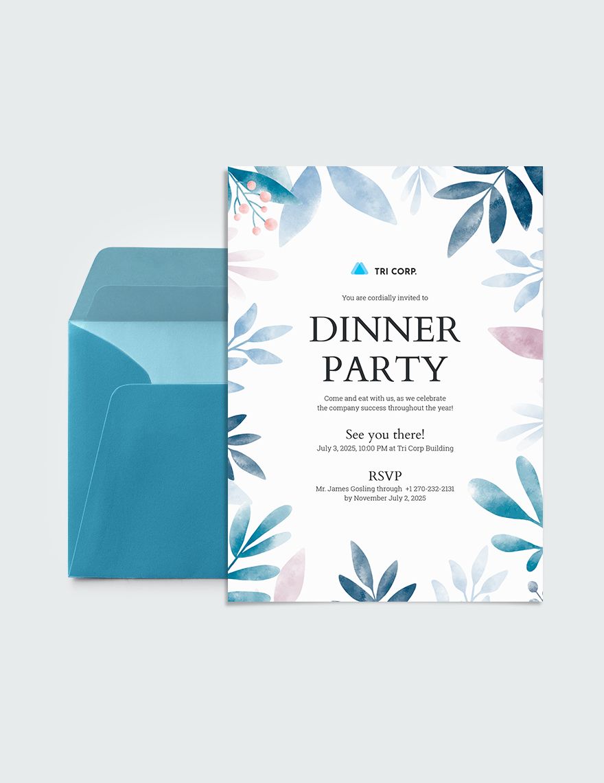 Formal Business Dinner Invitation Template - Download in Word