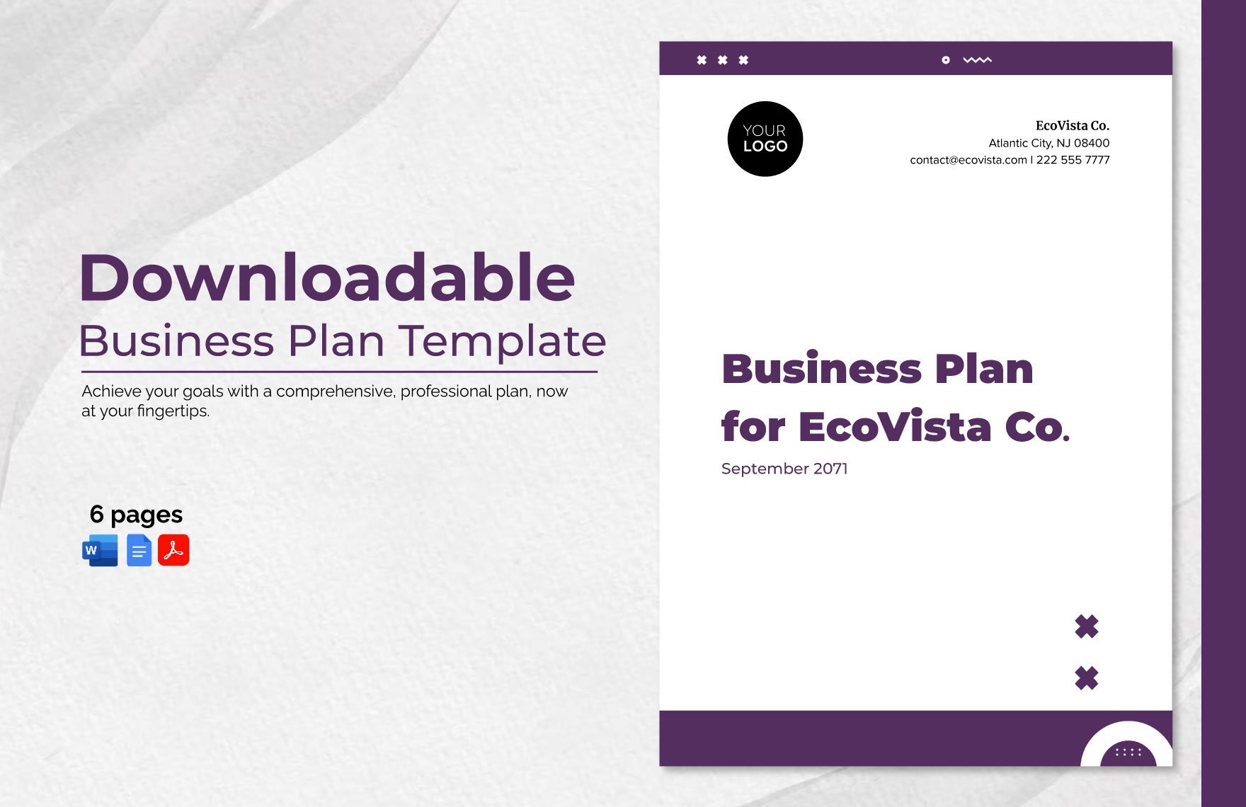 Downloadable Business Plan Template in Word, Google Docs, PDF