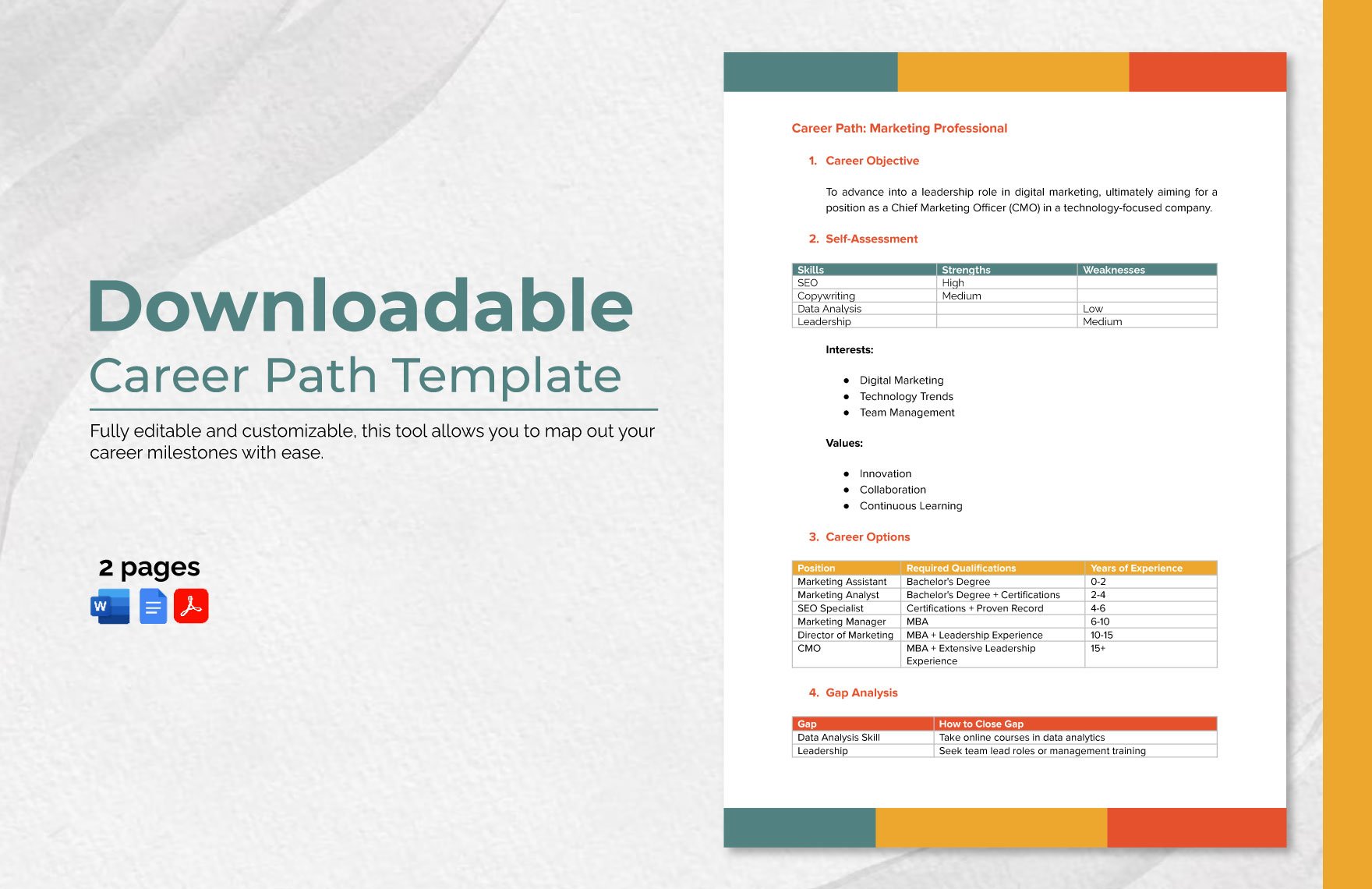 Downloadable Career Path Template