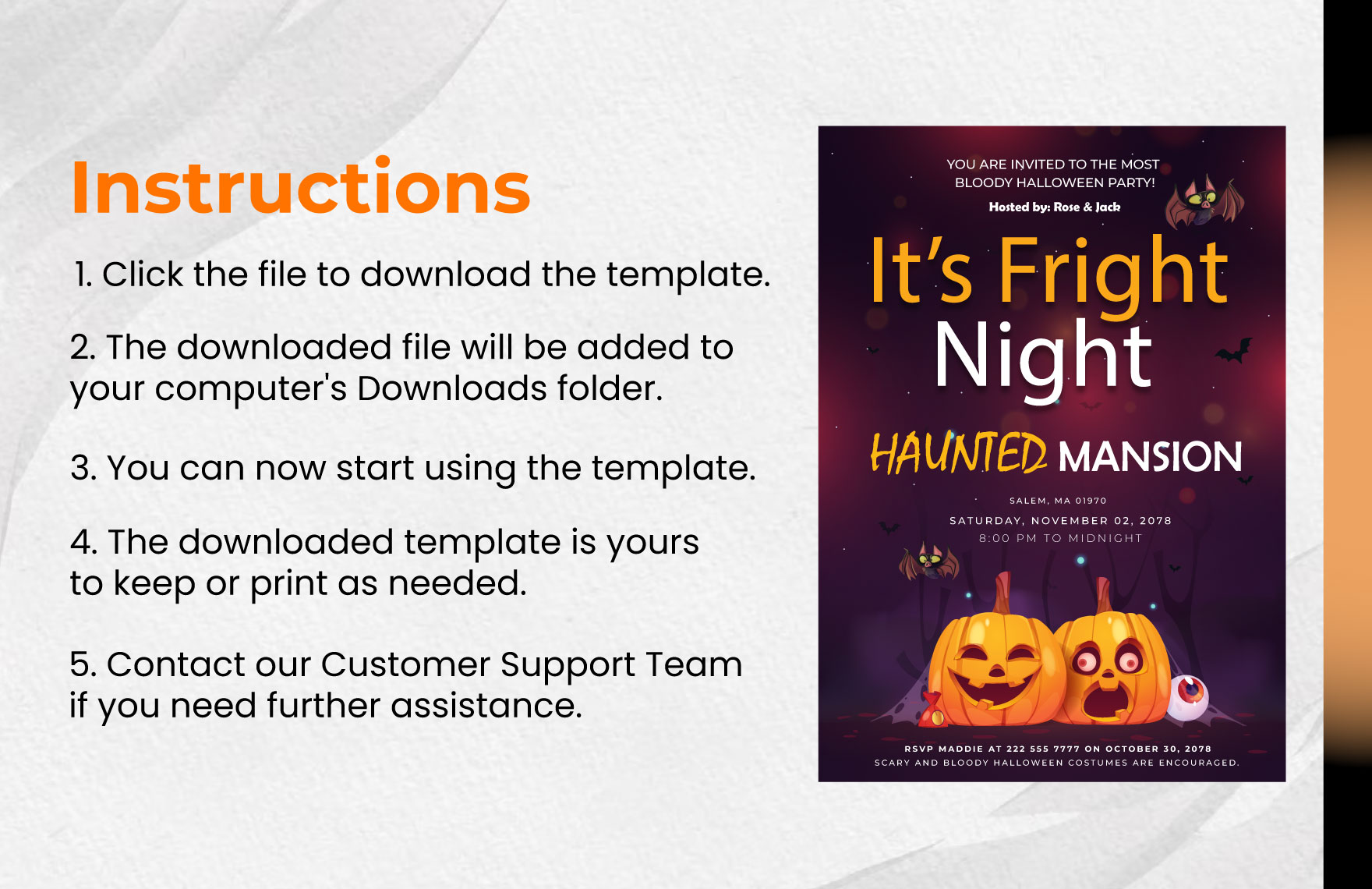Downloadable Halloween Invitation Template