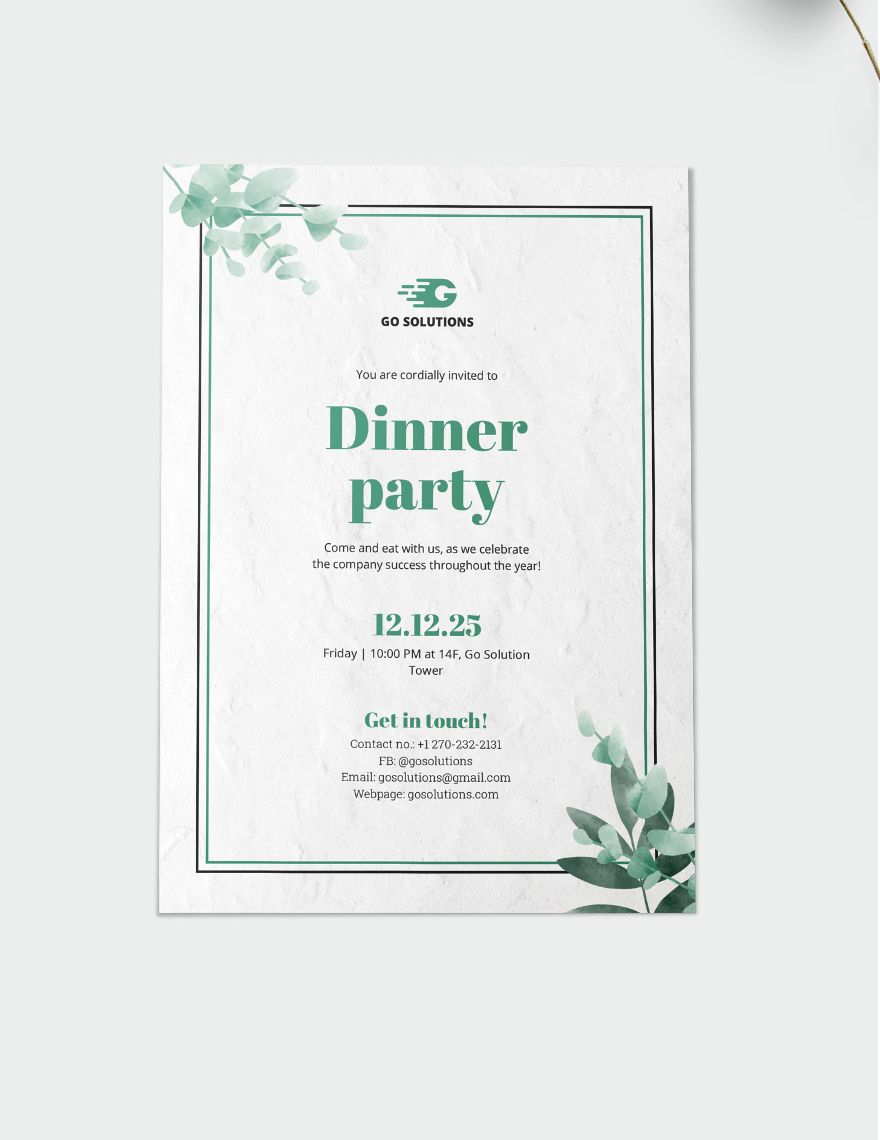 Formal Dinner Party Invitation