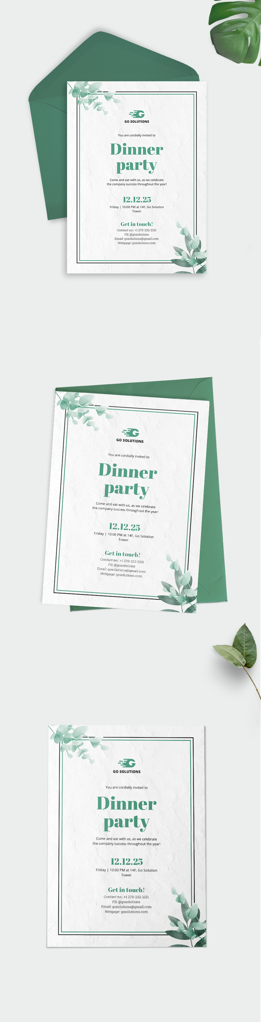 Simple Formal Dinner Invitation Template Illustrator Word Outlook