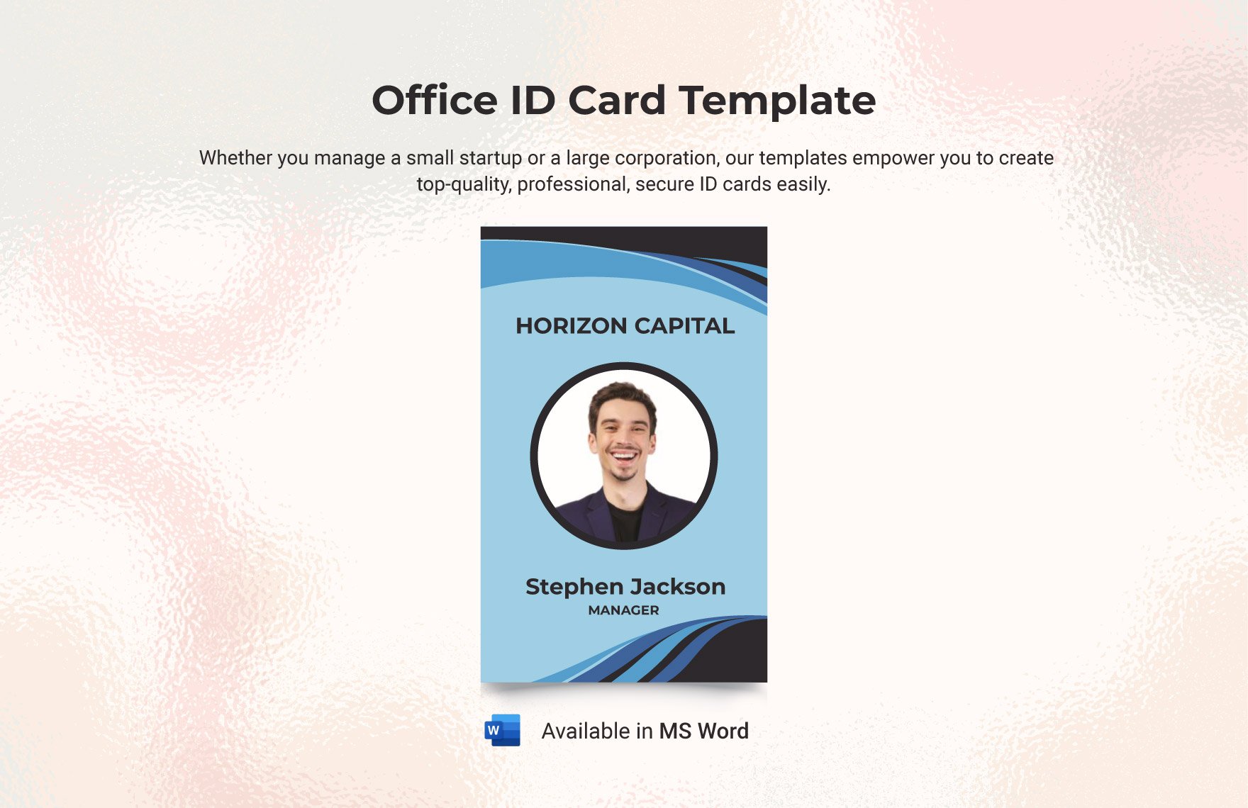 Free Office ID Card Template in Word