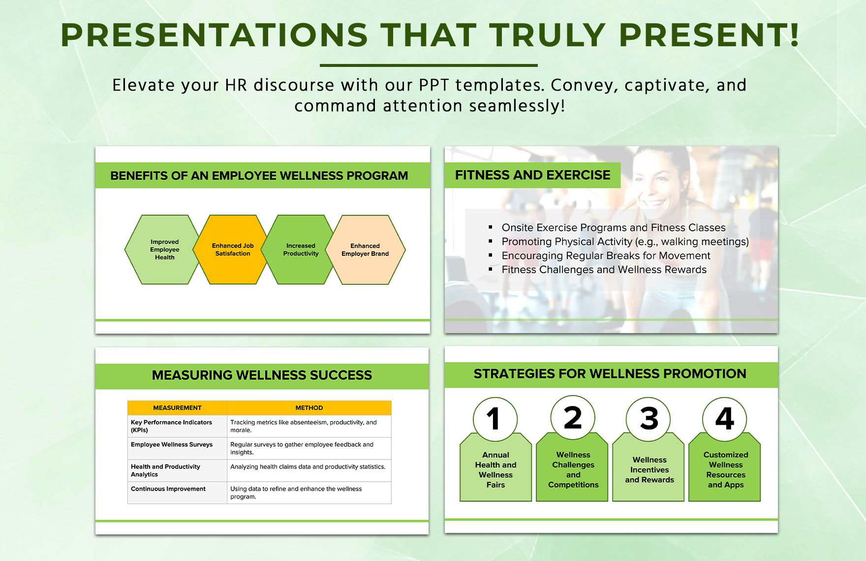 Workplace Wellness Program Presentation HR Template
