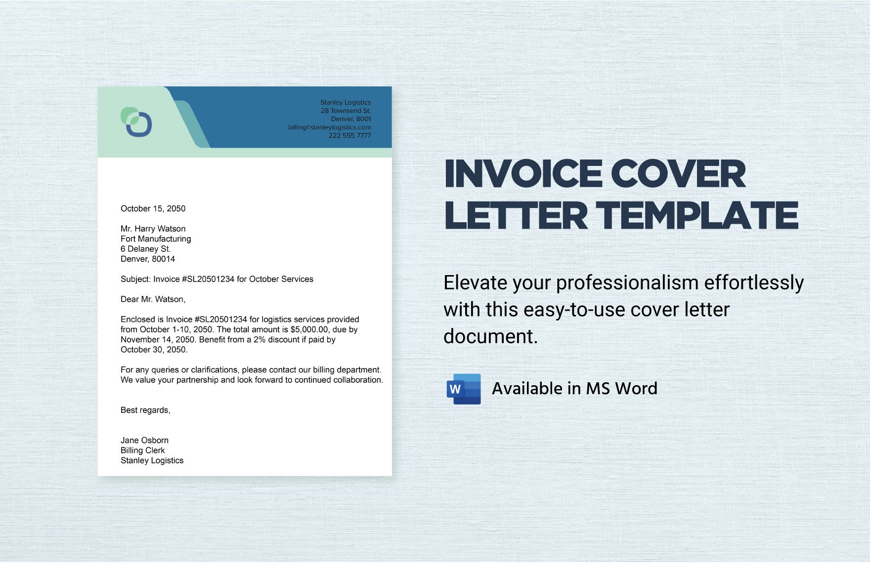 Invoice Cover Letter Template