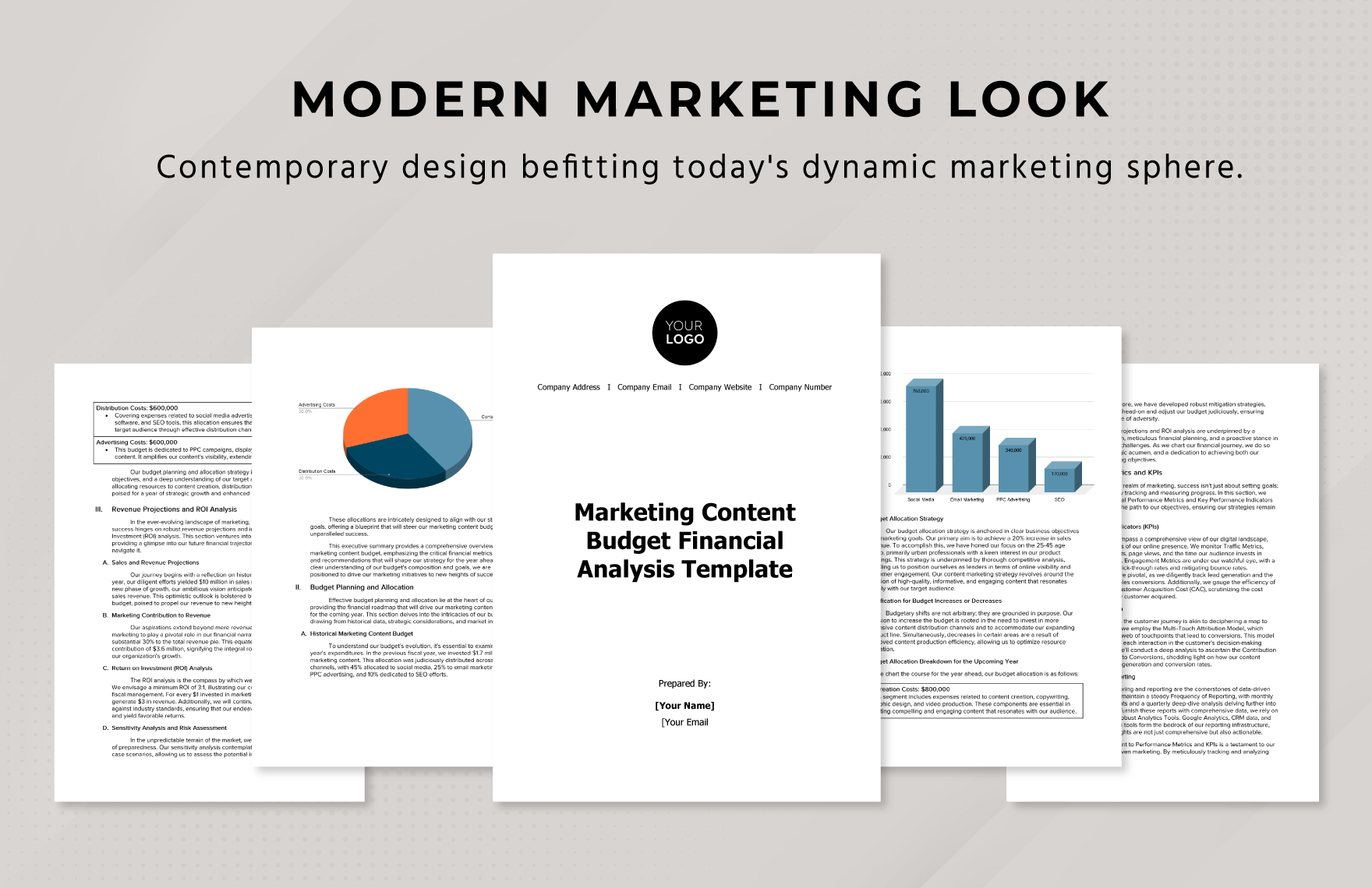 Marketing Content Budget Financial Analysis Template