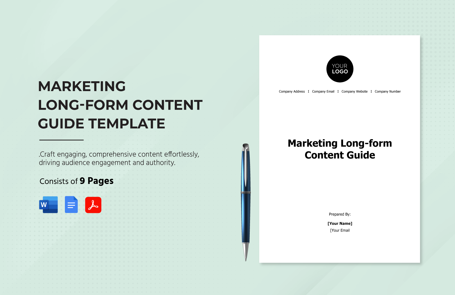 Marketing Long-form Content Guide Template in Word, Google Docs, PDF
