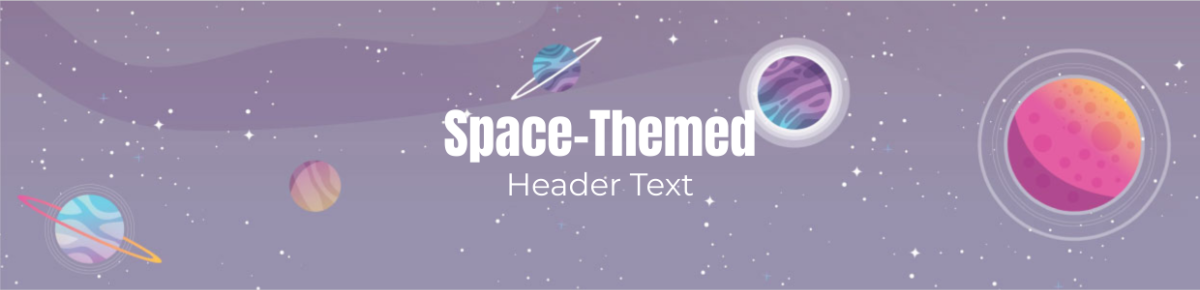 Space-Themed Header Text Template