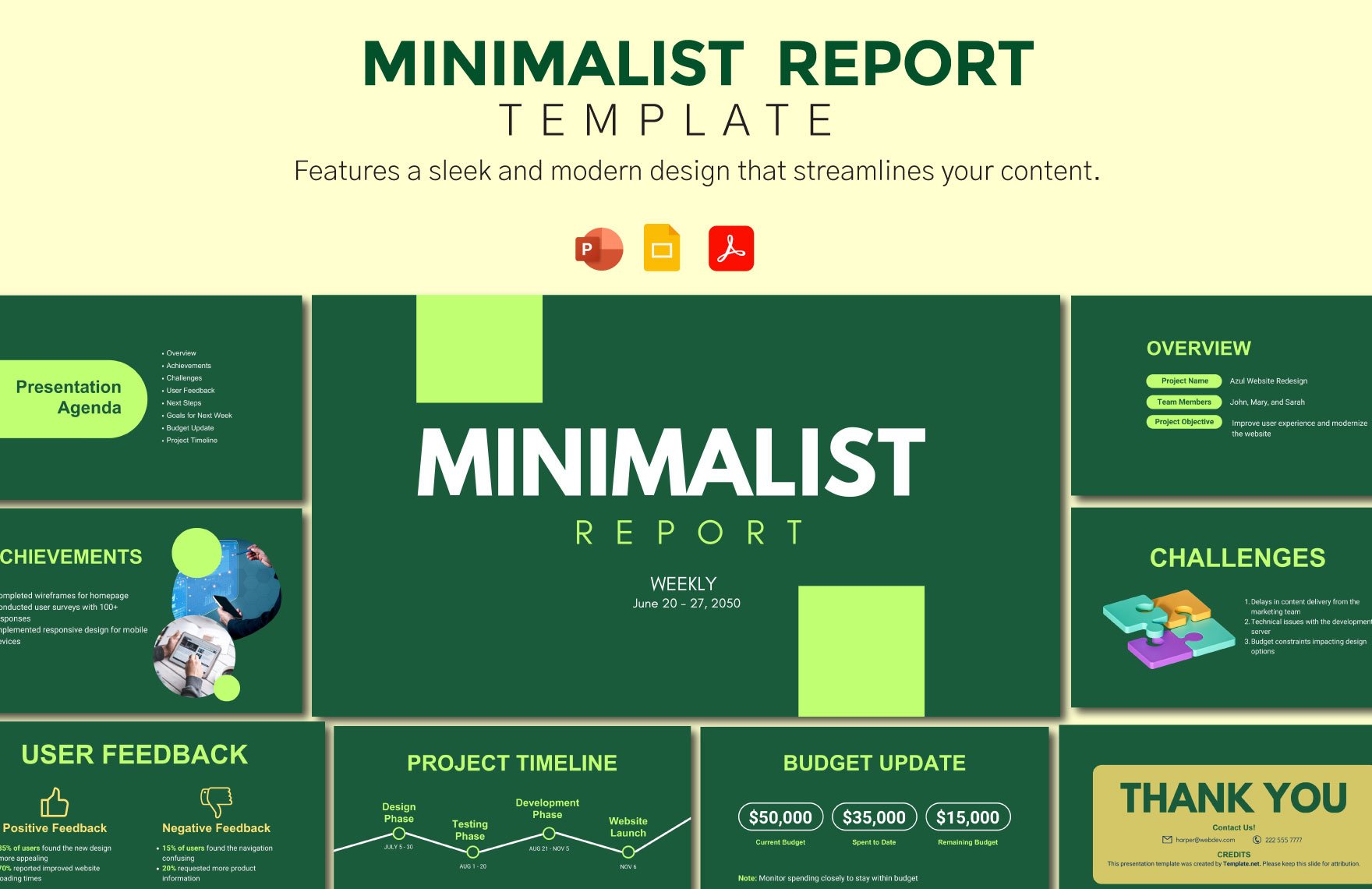 Minimalist Report Template