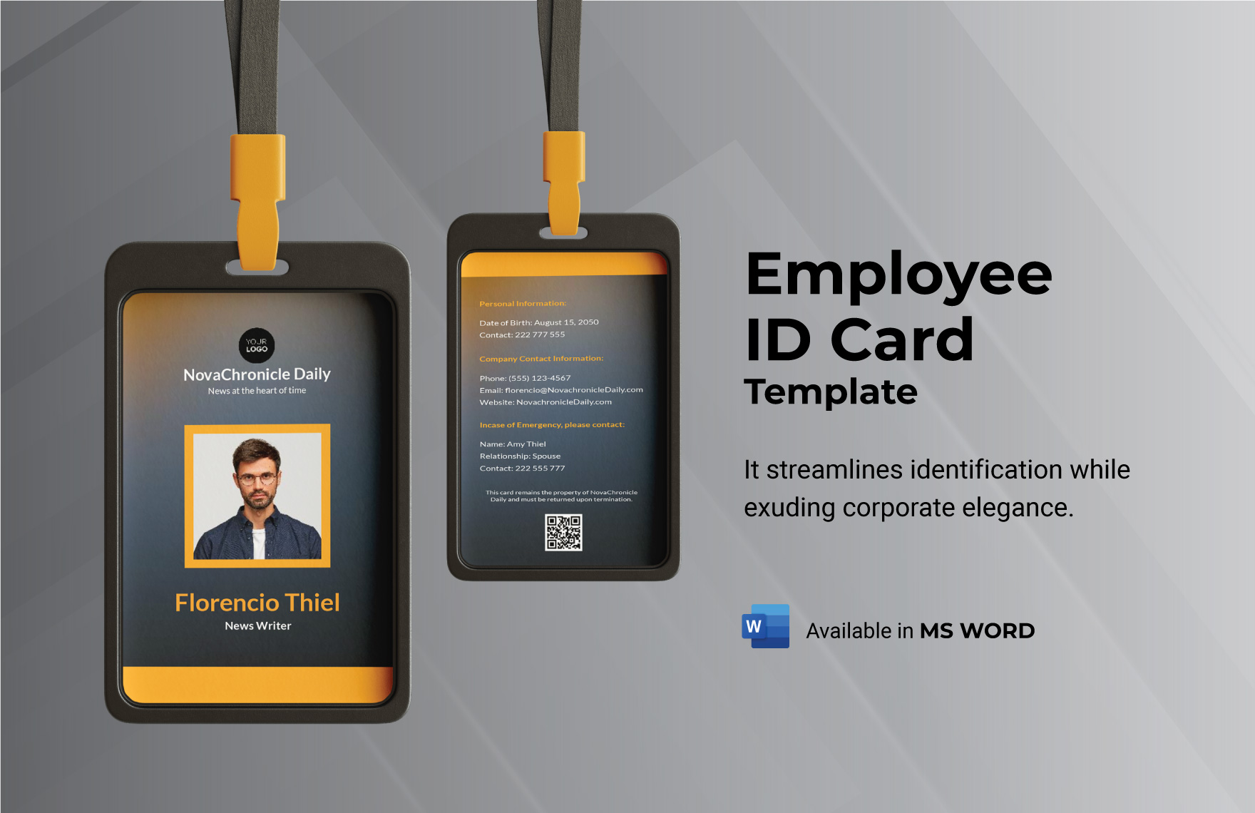 Employee ID Card Template Download in Word, Illustrator, Apple Pages
