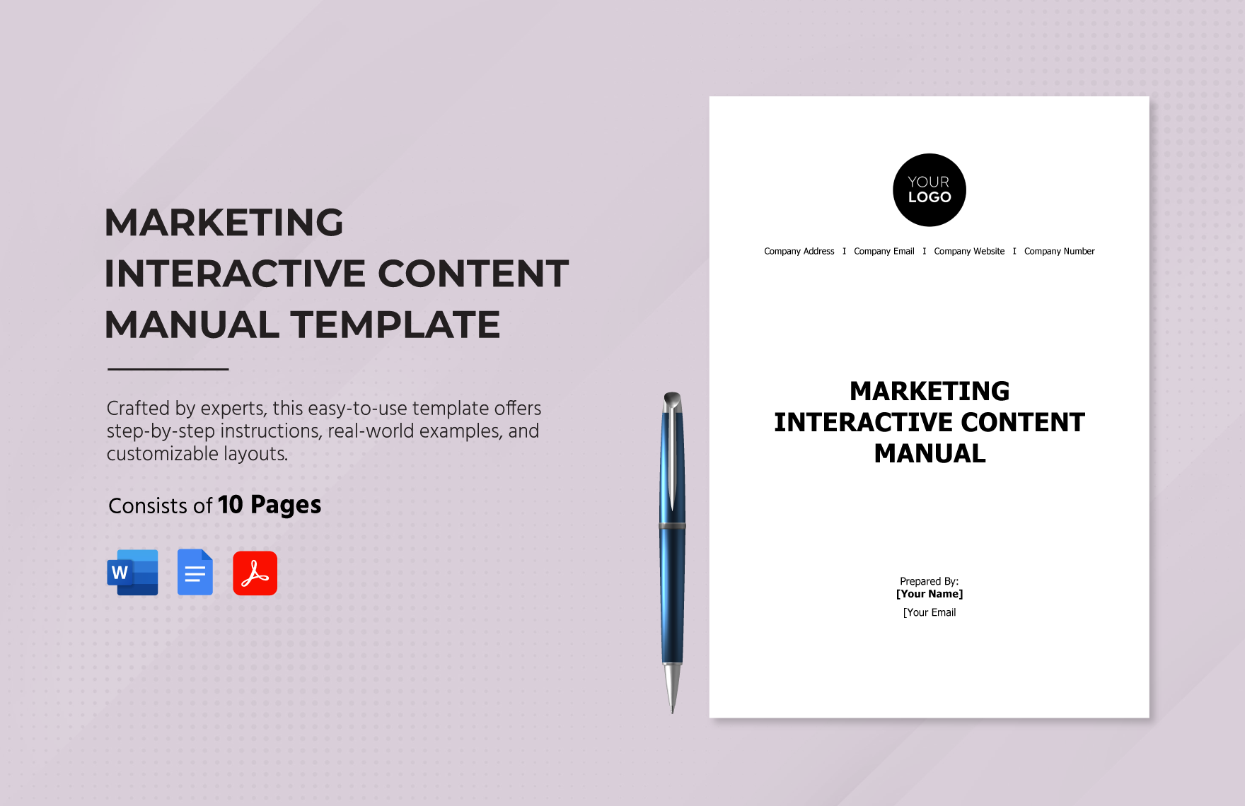 Marketing Interactive Content Manual Template in Word, Google Docs, PDF
