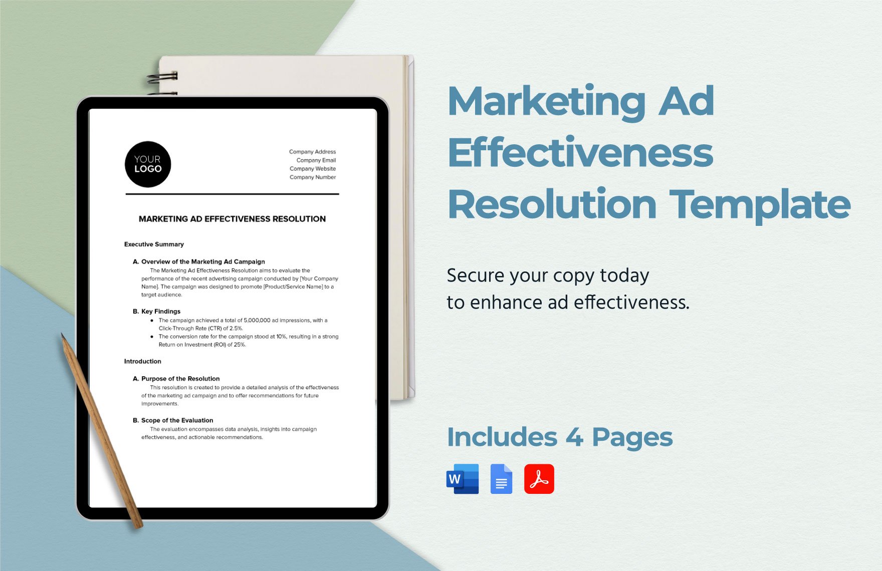 Marketing Ad Effectiveness Resolution Template