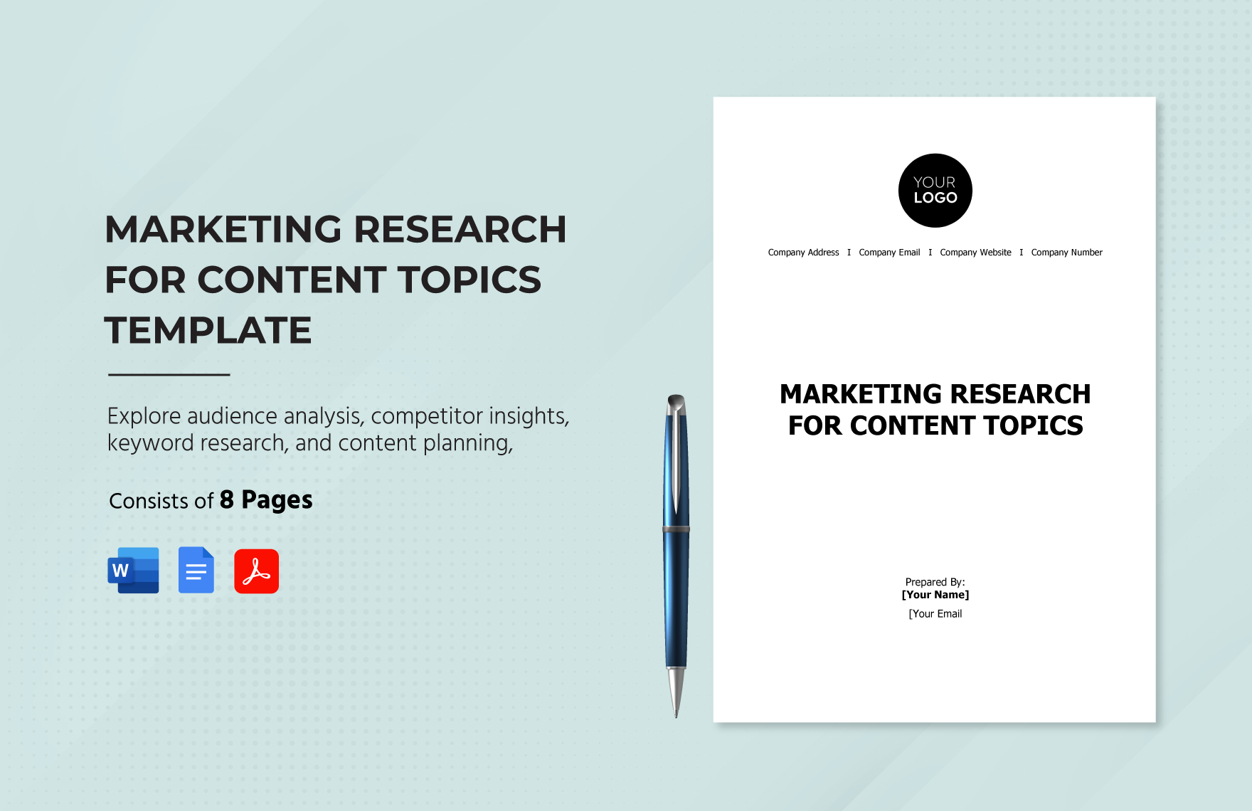 Marketing Research for Content Topics Template in Word, Google Docs, PDF