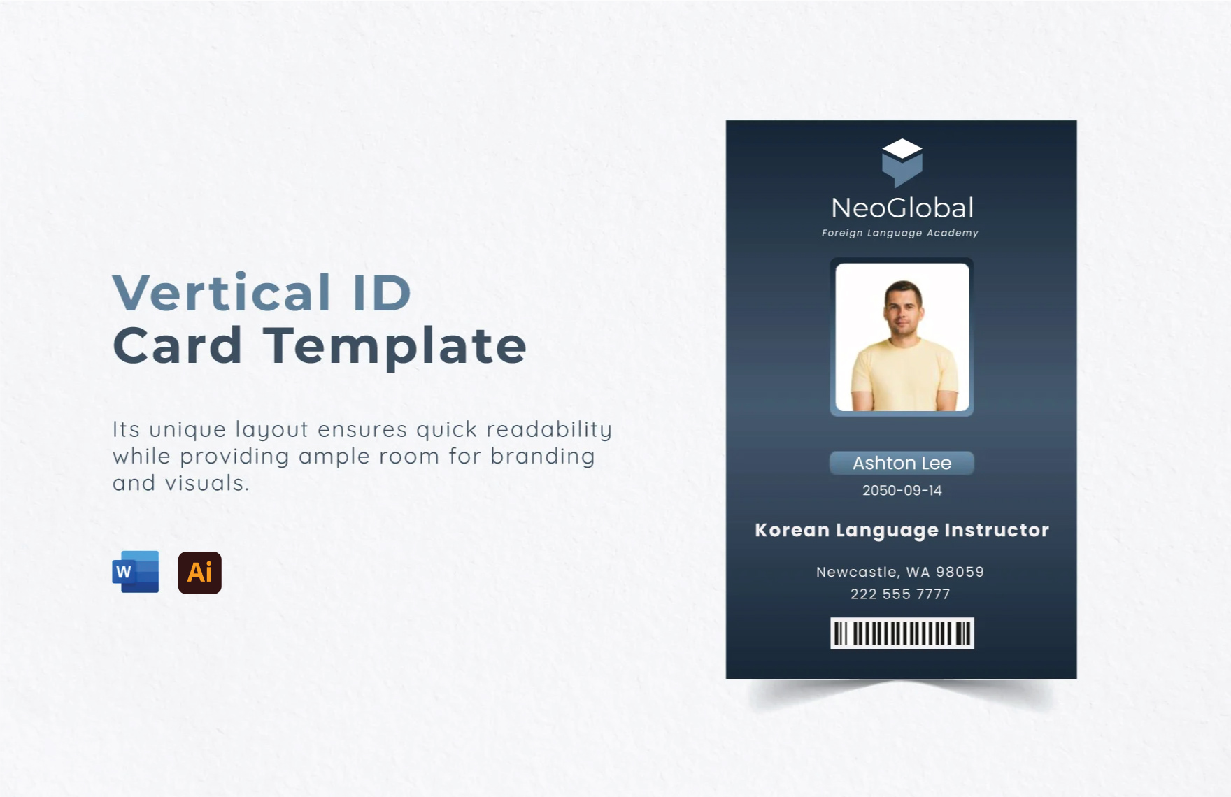 Vertical ID Card Template