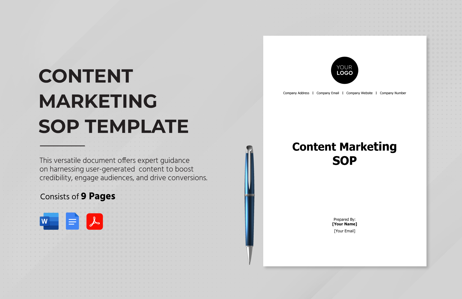 Content Marketing SOP Template in Word, Google Docs, PDF