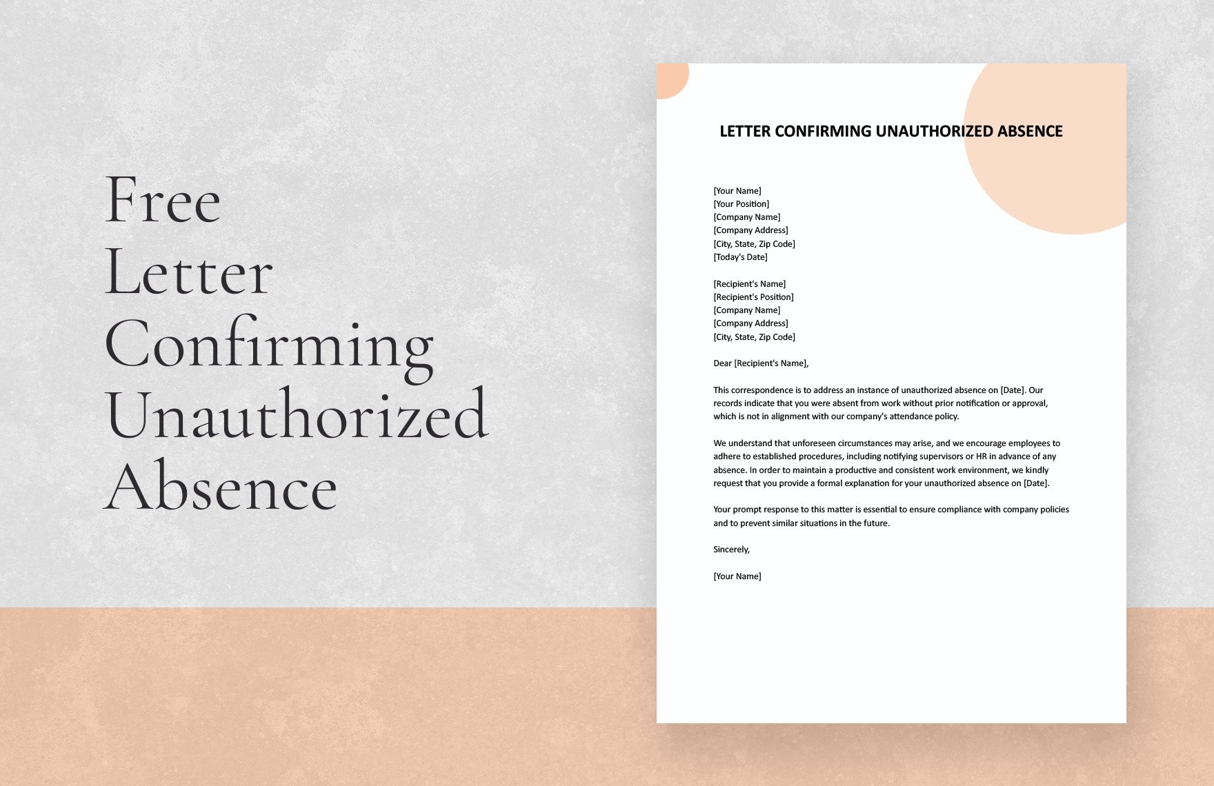 Letter Confirming Unauthorized Absence