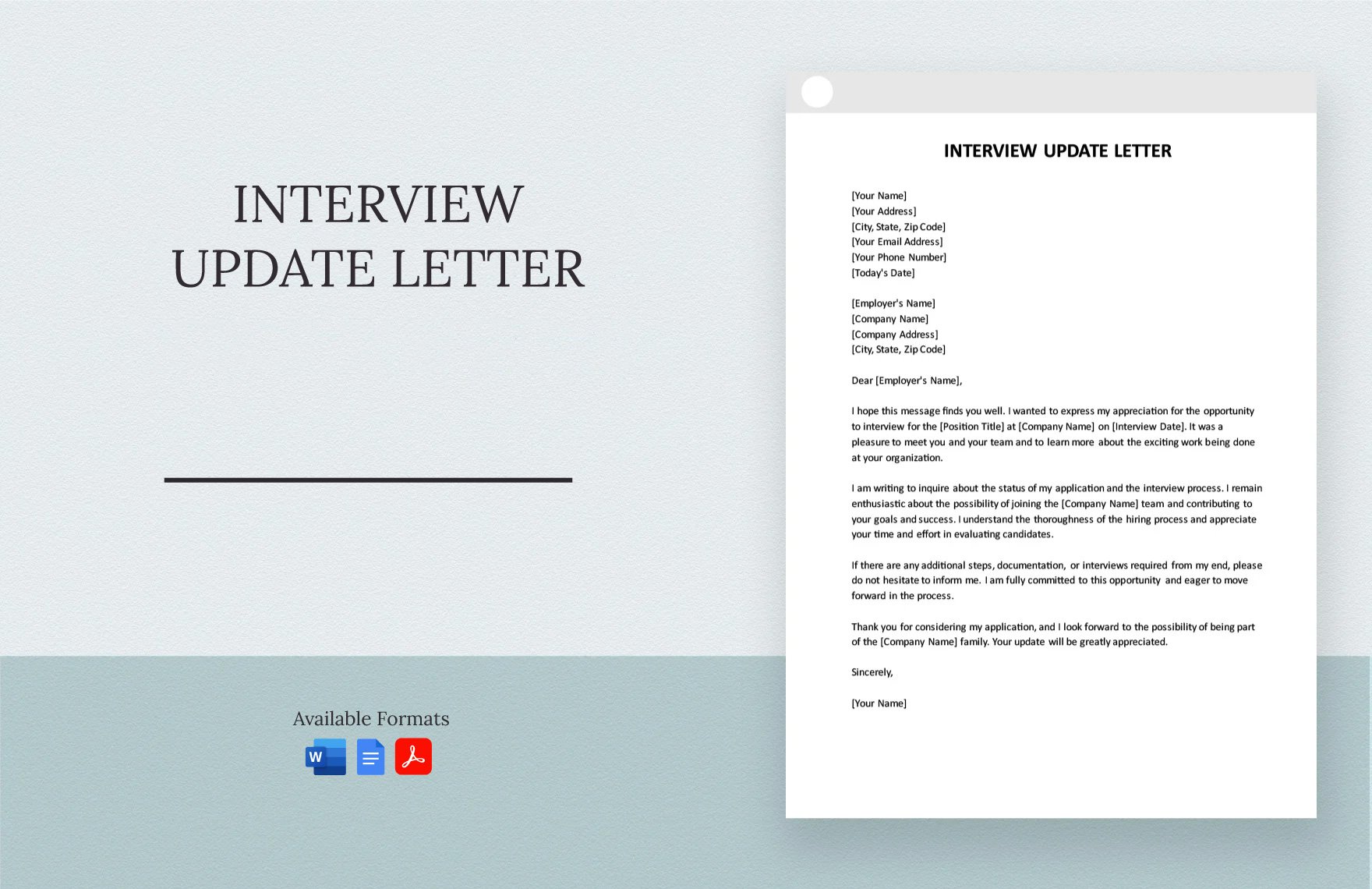 Interview Update Letter in Word, Google Docs, PDF