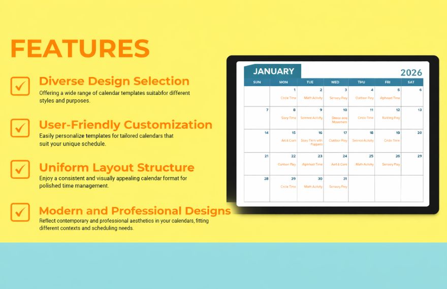 Activity Calendar Template