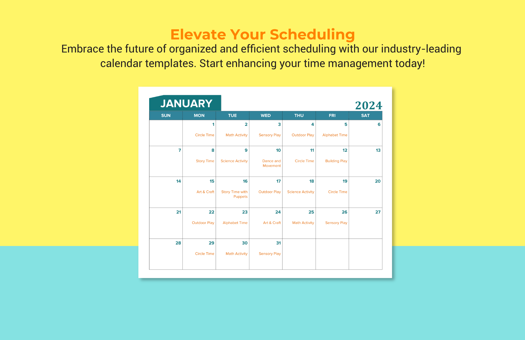 Activity Calendar Template