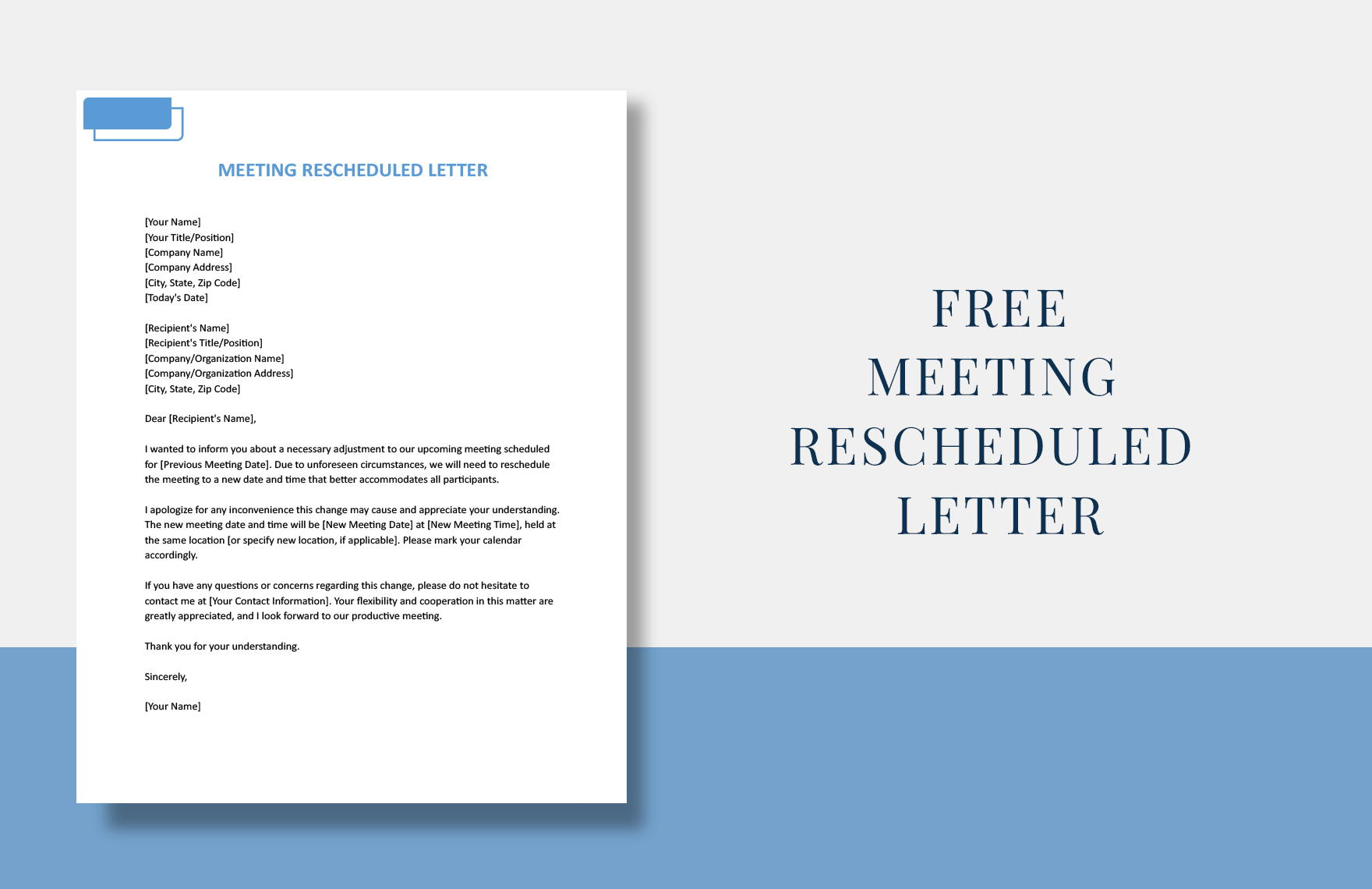 Free Meeting Rescheduled Letter