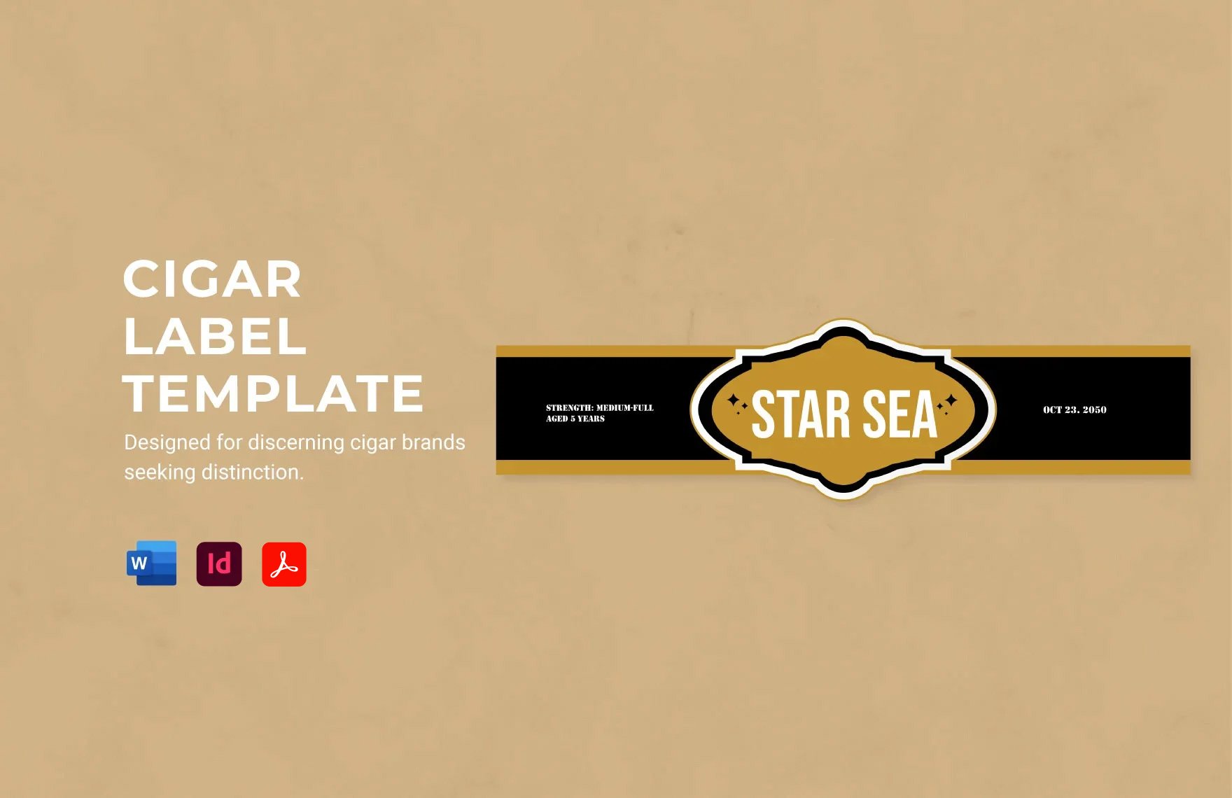Free Cigar Label Template in Word, PDF, InDesign